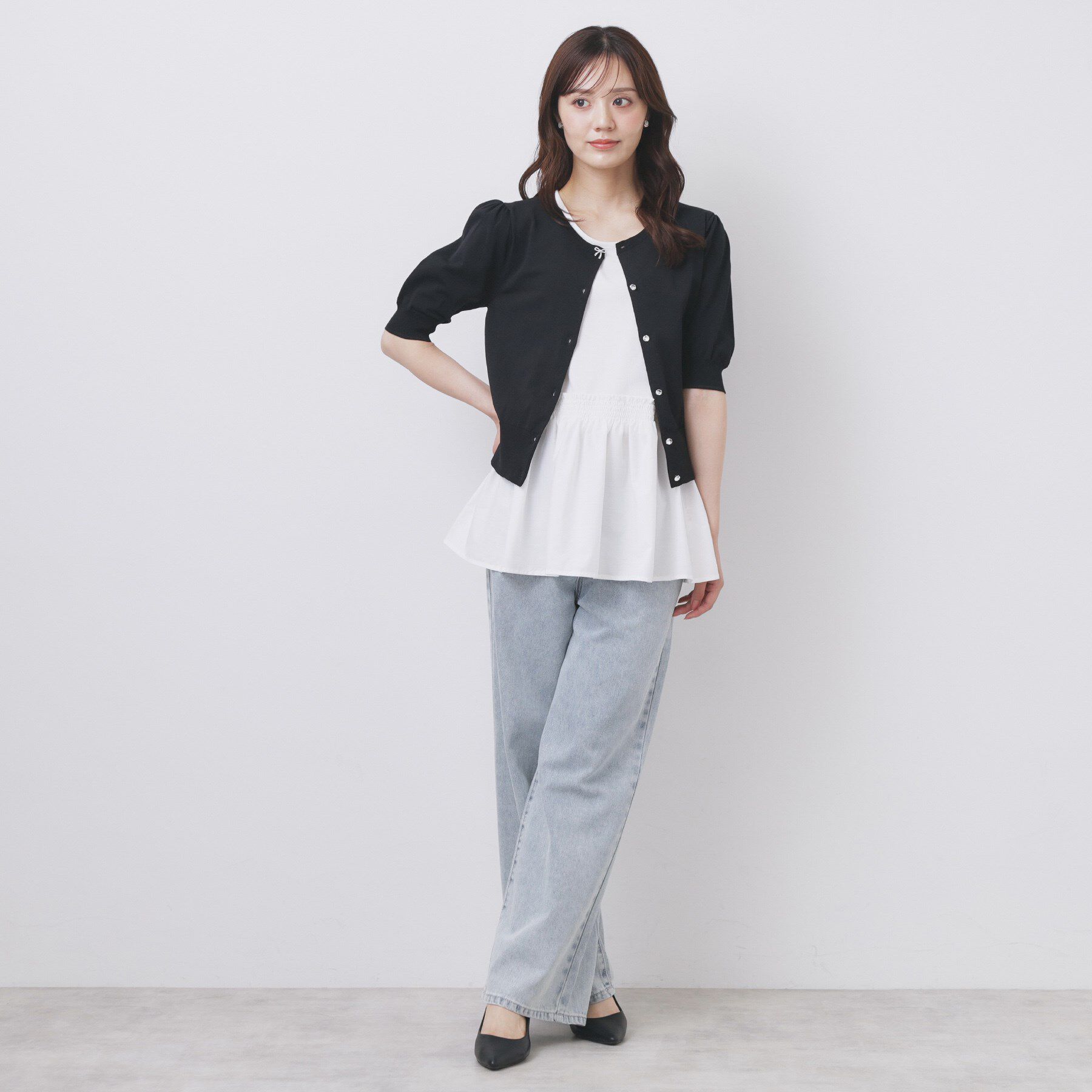 index「ノースリペプラムドッキングトップス【洗濯機洗い可/接触冷感】」|Tシャツ・カットソー|