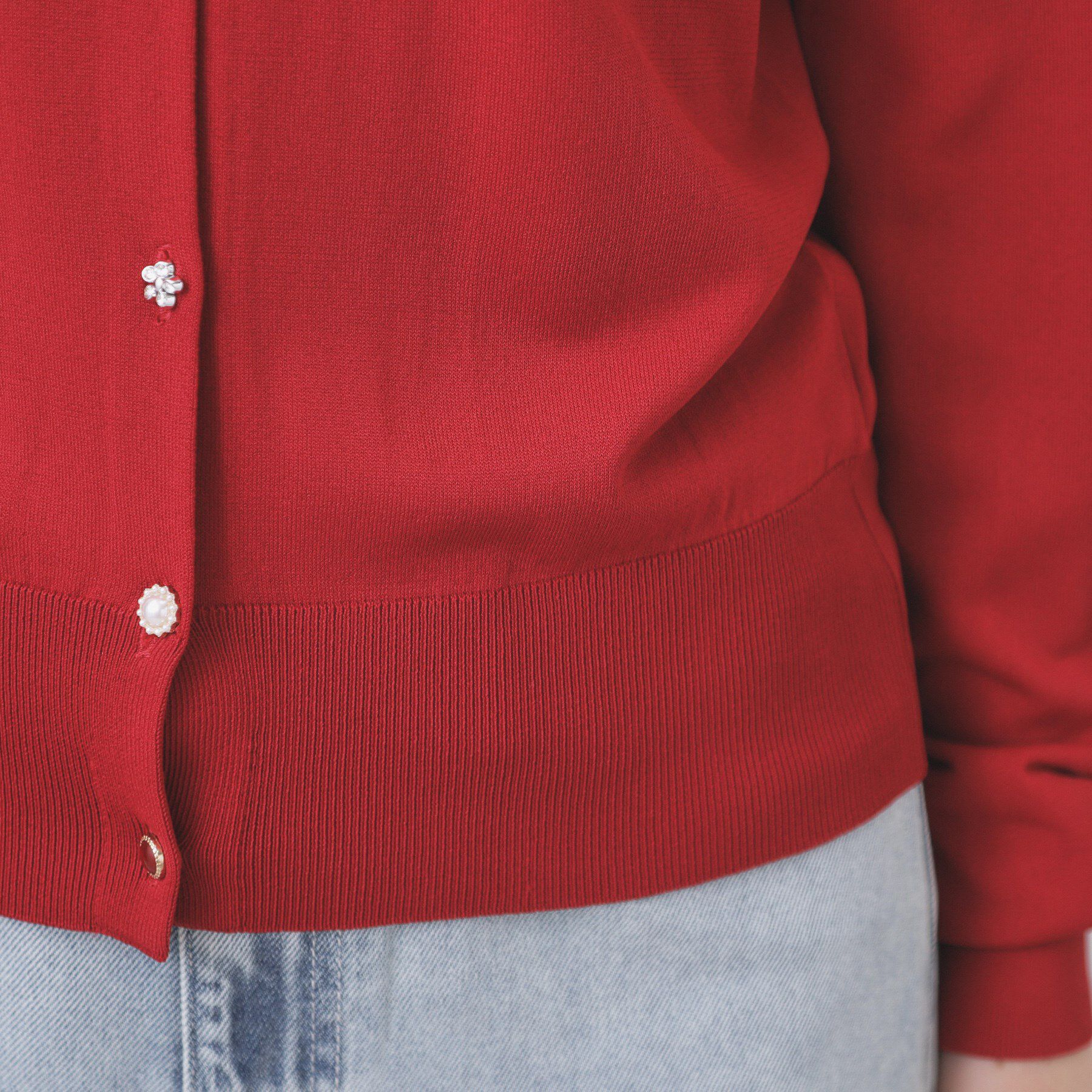 index「《美人百花掲載》ビジュークルーネックカーディガン【洗濯機洗い可/UVケア/接触冷感/抗ピル】」|カーディガン|