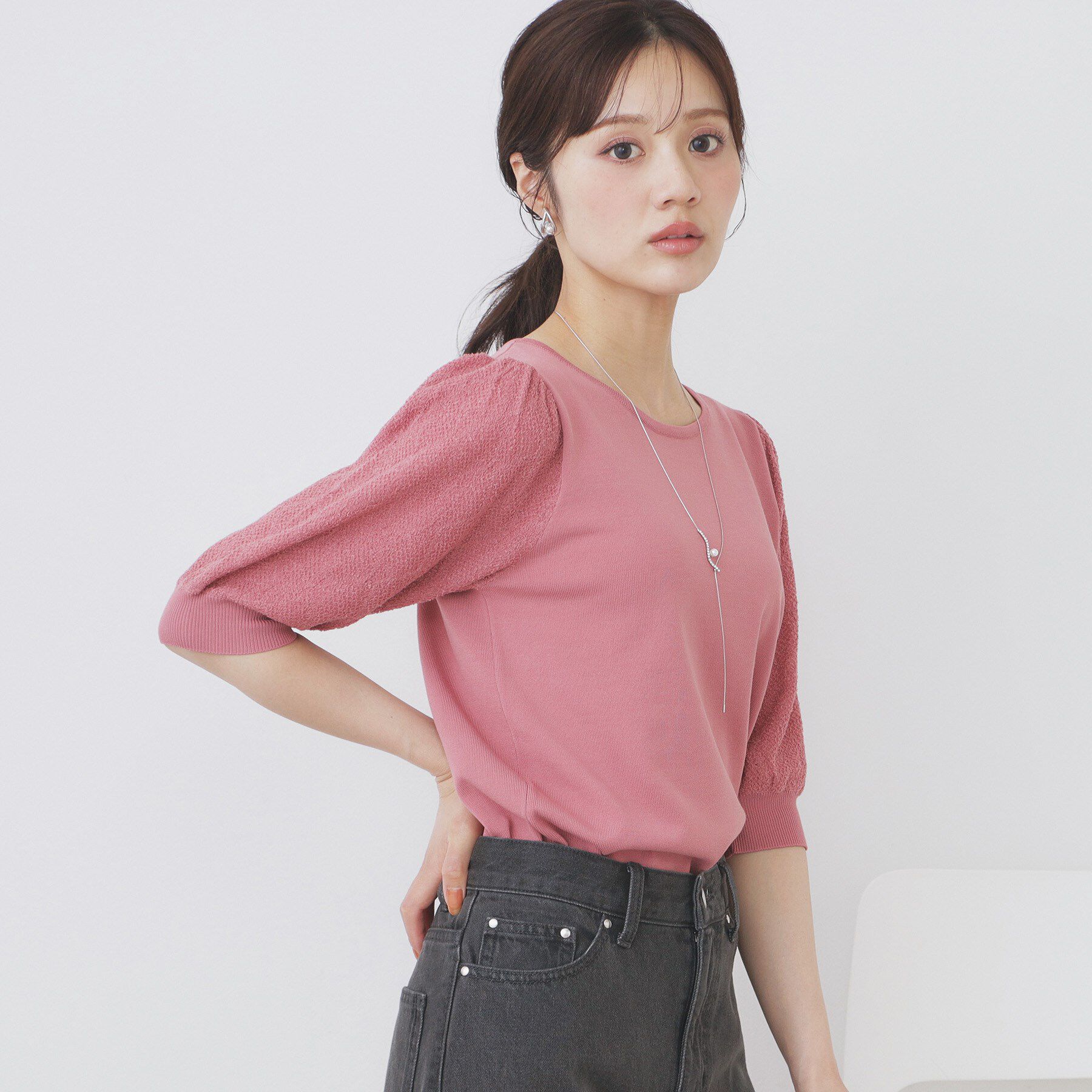 index「パフスリーブニット【洗濯機洗い可】」|ニット・セーター|