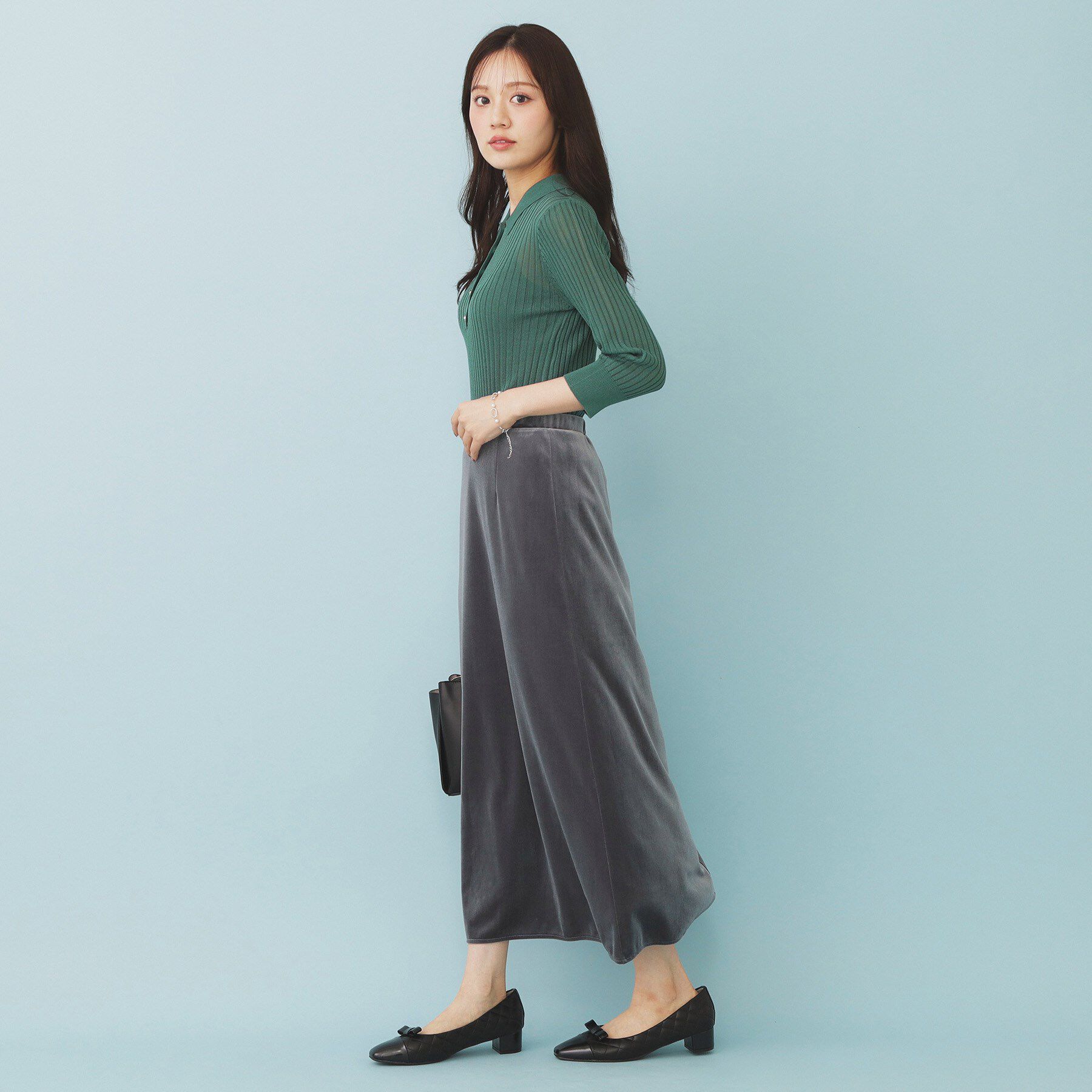 index「シアーリブ衿付きニット【洗濯機洗い可/抗ピル】」|ニット・セーター|