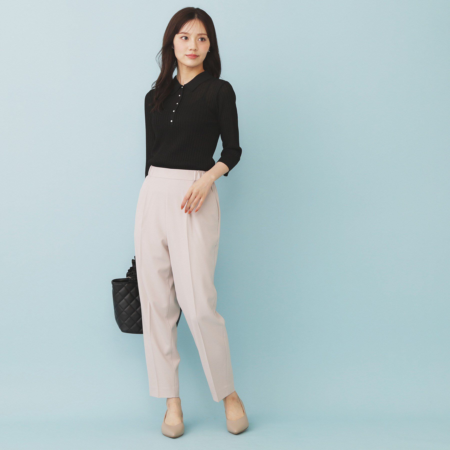 index「シアーリブ衿付きニット【洗濯機洗い可/抗ピル】」|ニット・セーター|