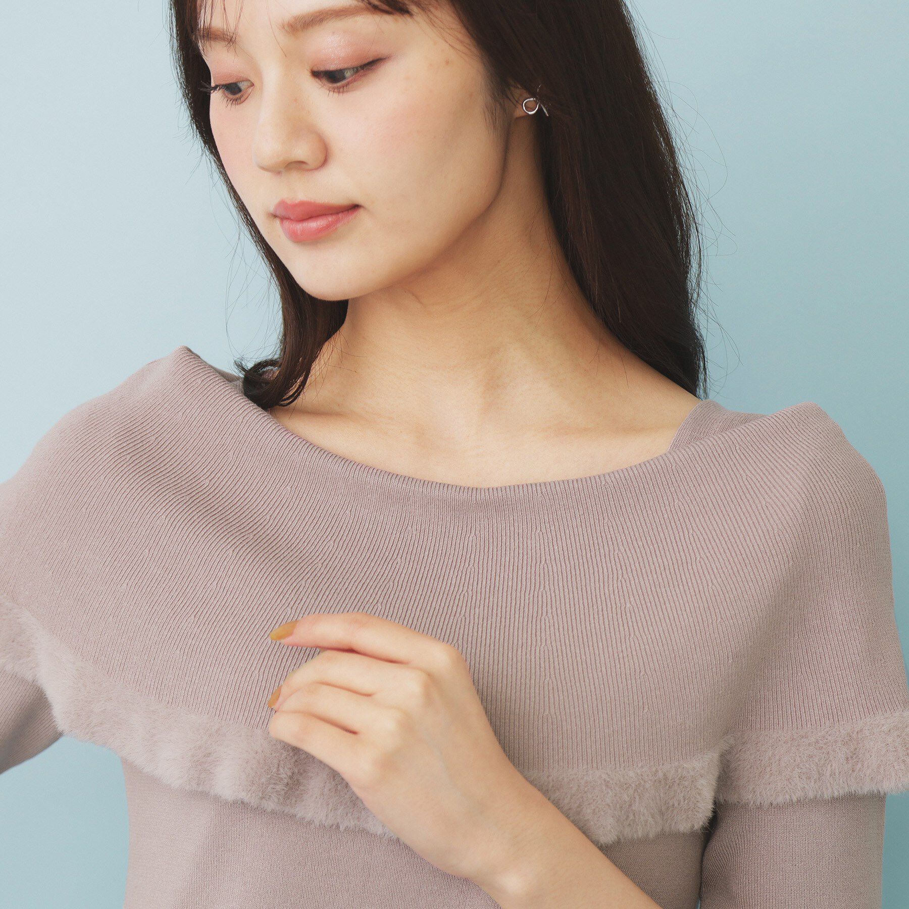 index「ファーフリルケープニット【洗濯機洗い可】」|ニット・セーター|