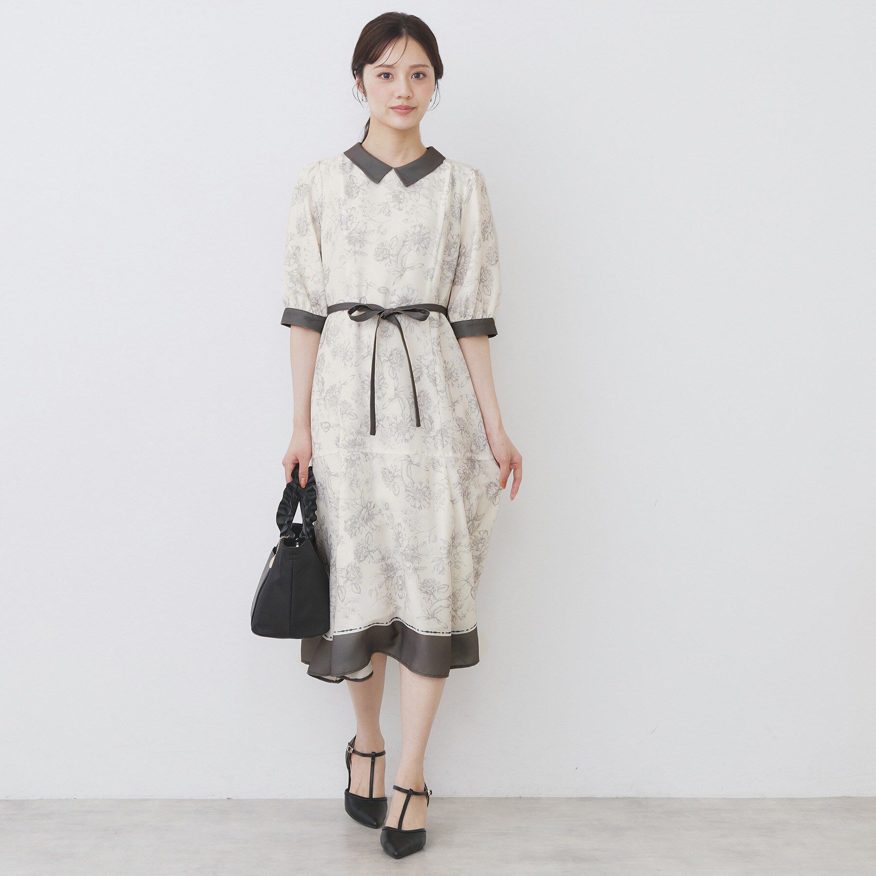 index「2WAY パネルフラワーバイカラーワンピース【洗濯機洗い可/イージーアイロン】」|ワンピース|