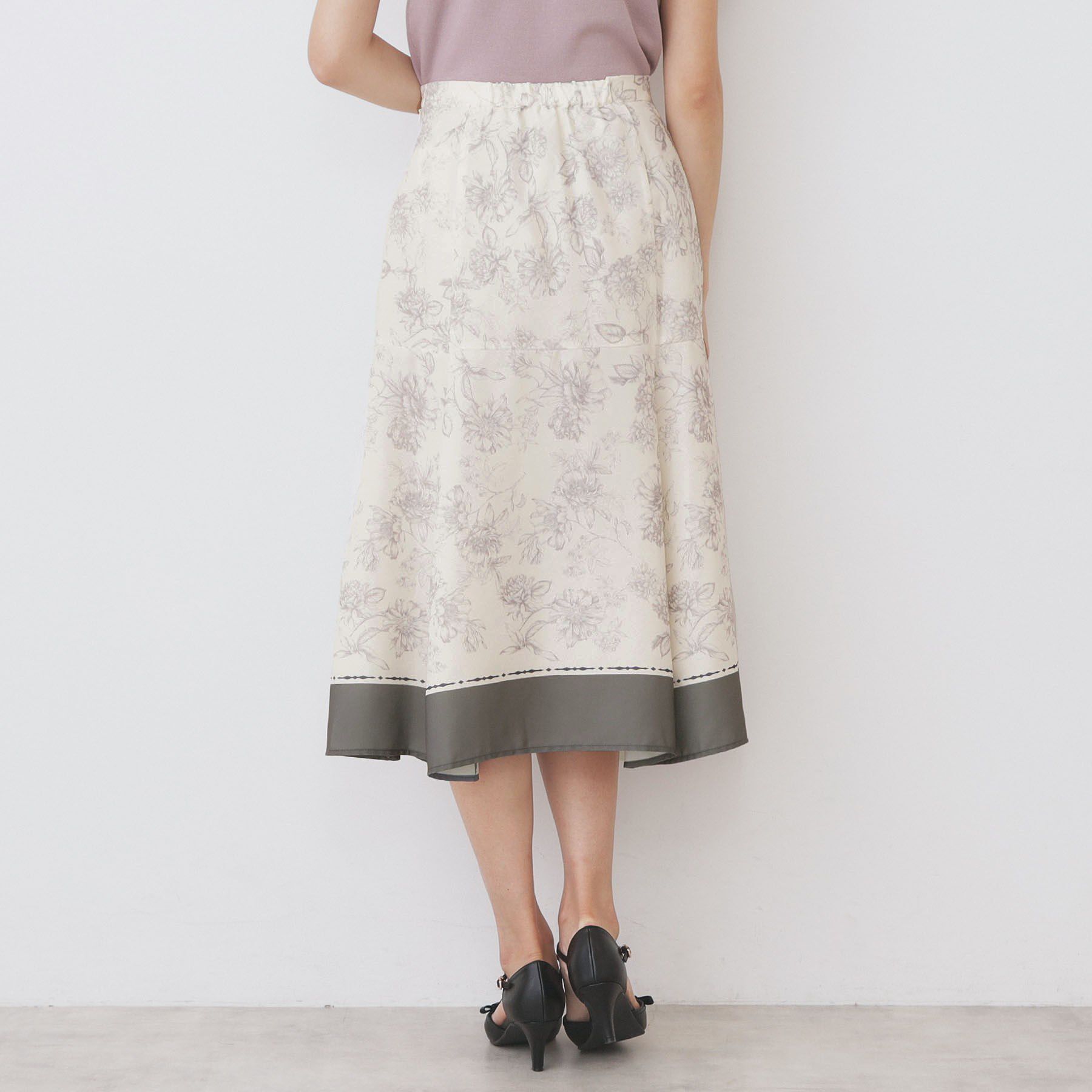 index「パネルフラワープリントフレアスカート【洗濯機洗い可/イージーアイロン】」|スカート|