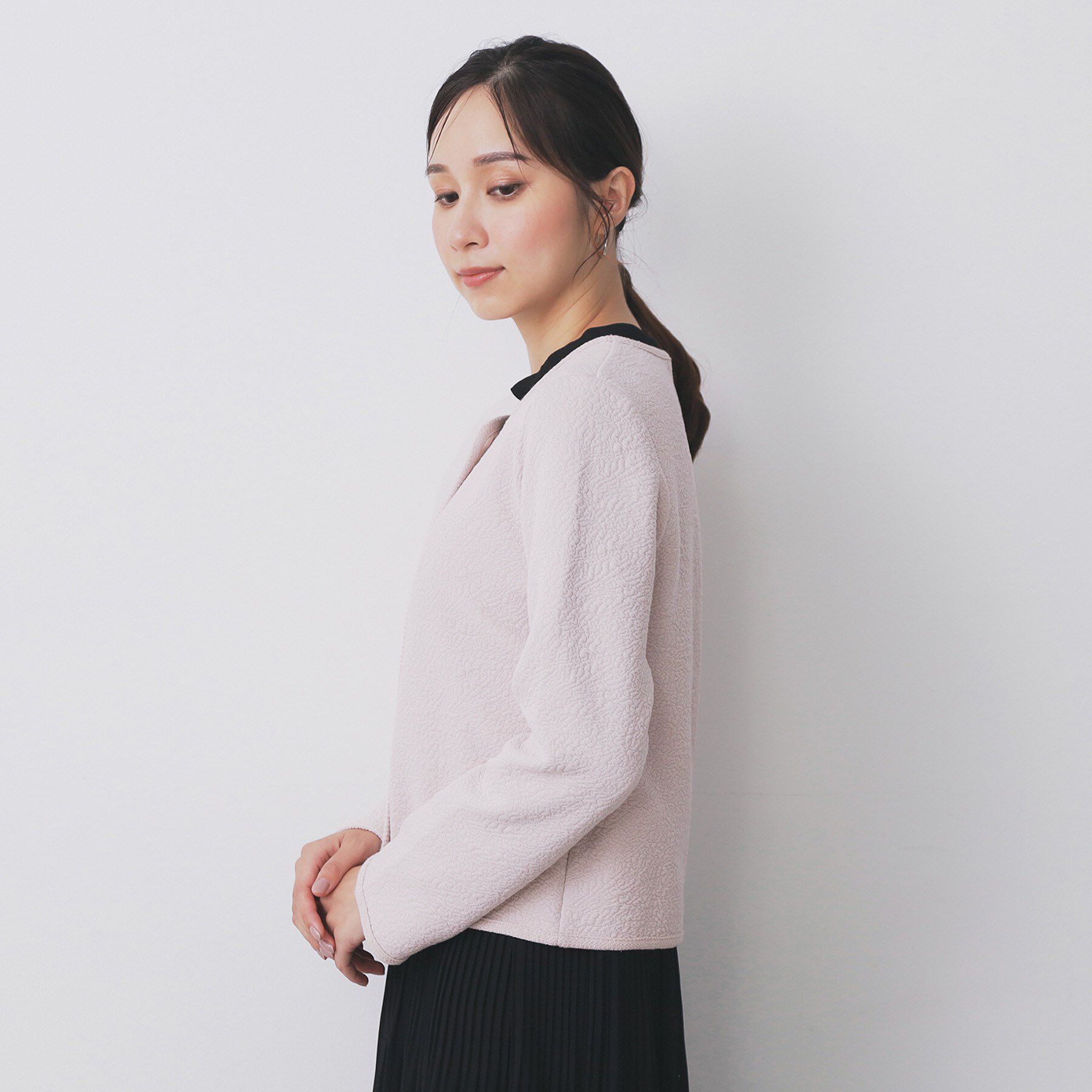 index「ストレッチノーカラーブルゾン【洗濯機OK】」|ブルゾン・スタジャン|