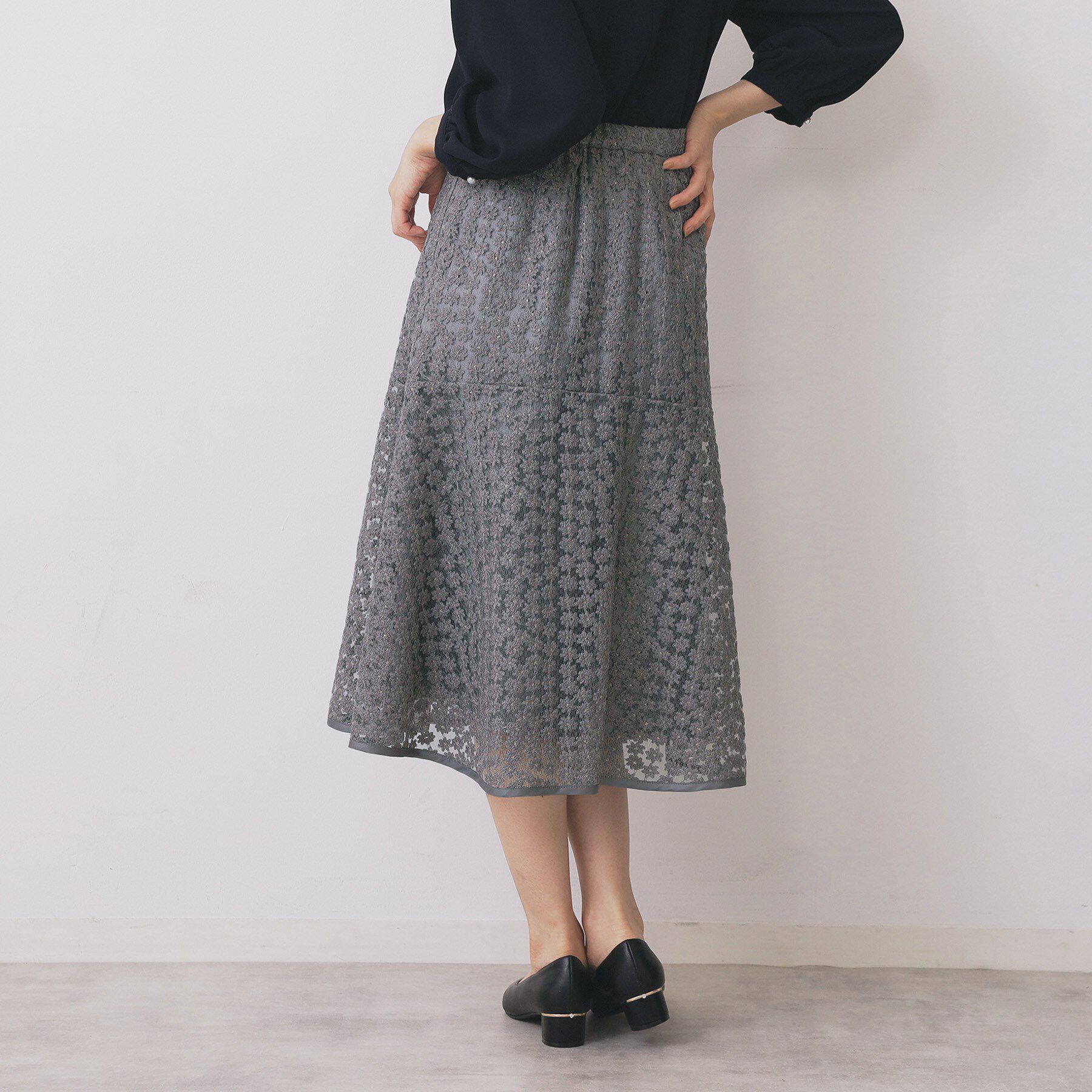 index「小花刺繍チュールマーメイドスカート【洗濯機OK/抗ピル】」|スカート|