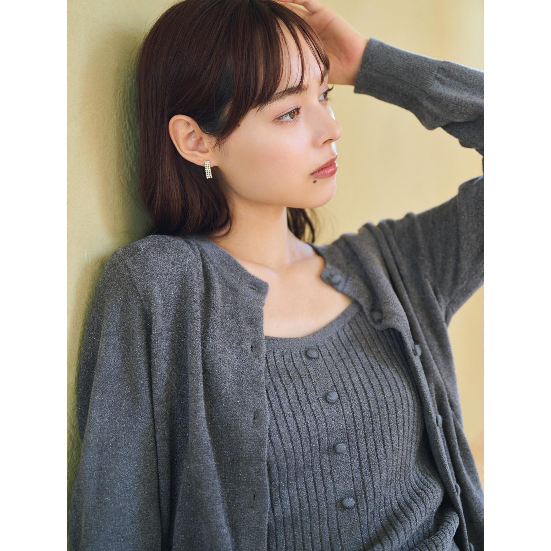 index「ミニモールラメコンパクトクルーカーディガン/アンサンブル対応【洗濯機OK】」|カーディガン|