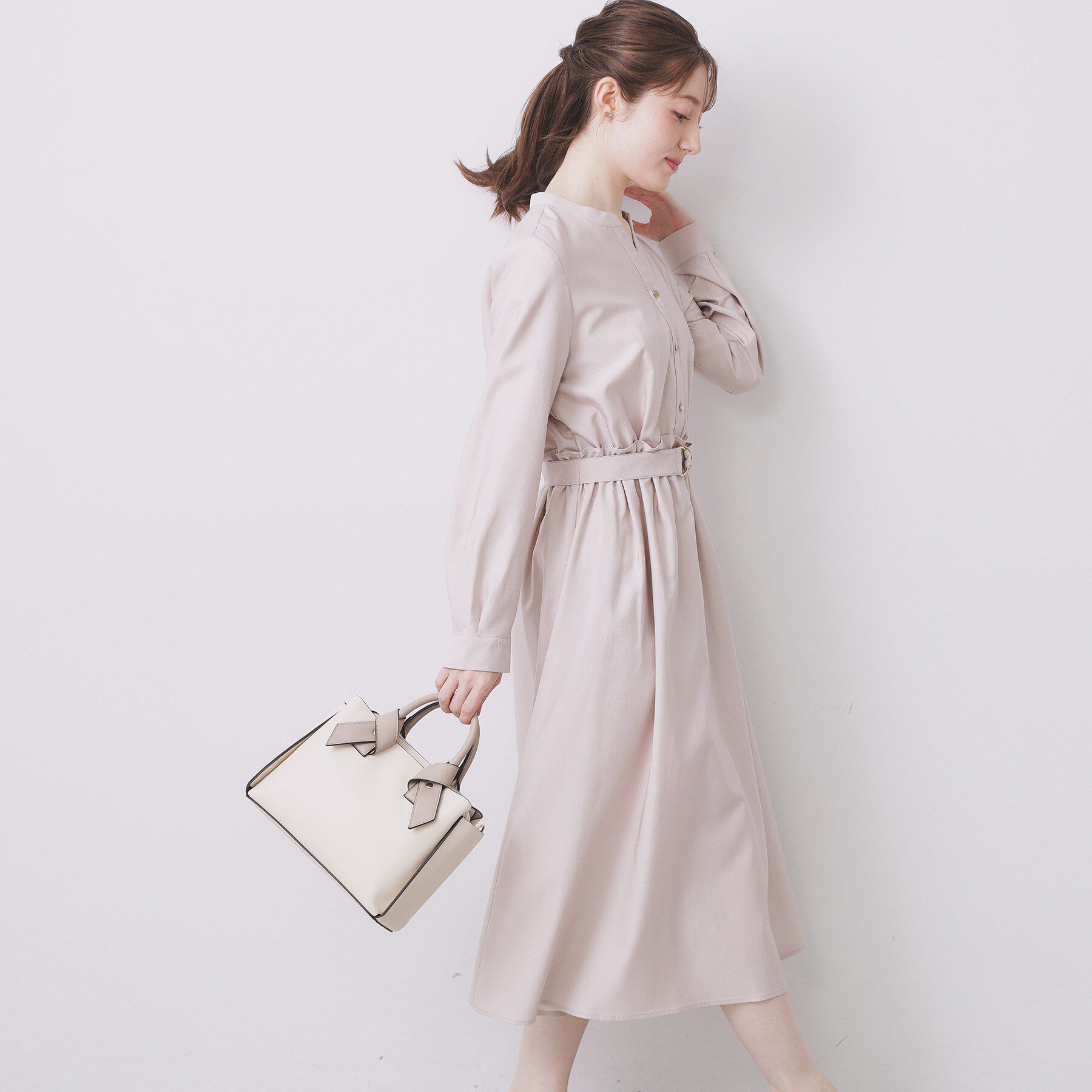 index「シャンブレーツイルドッキングフレアワンピース【洗濯機OK/イージーアイロン】」|ワンピース|