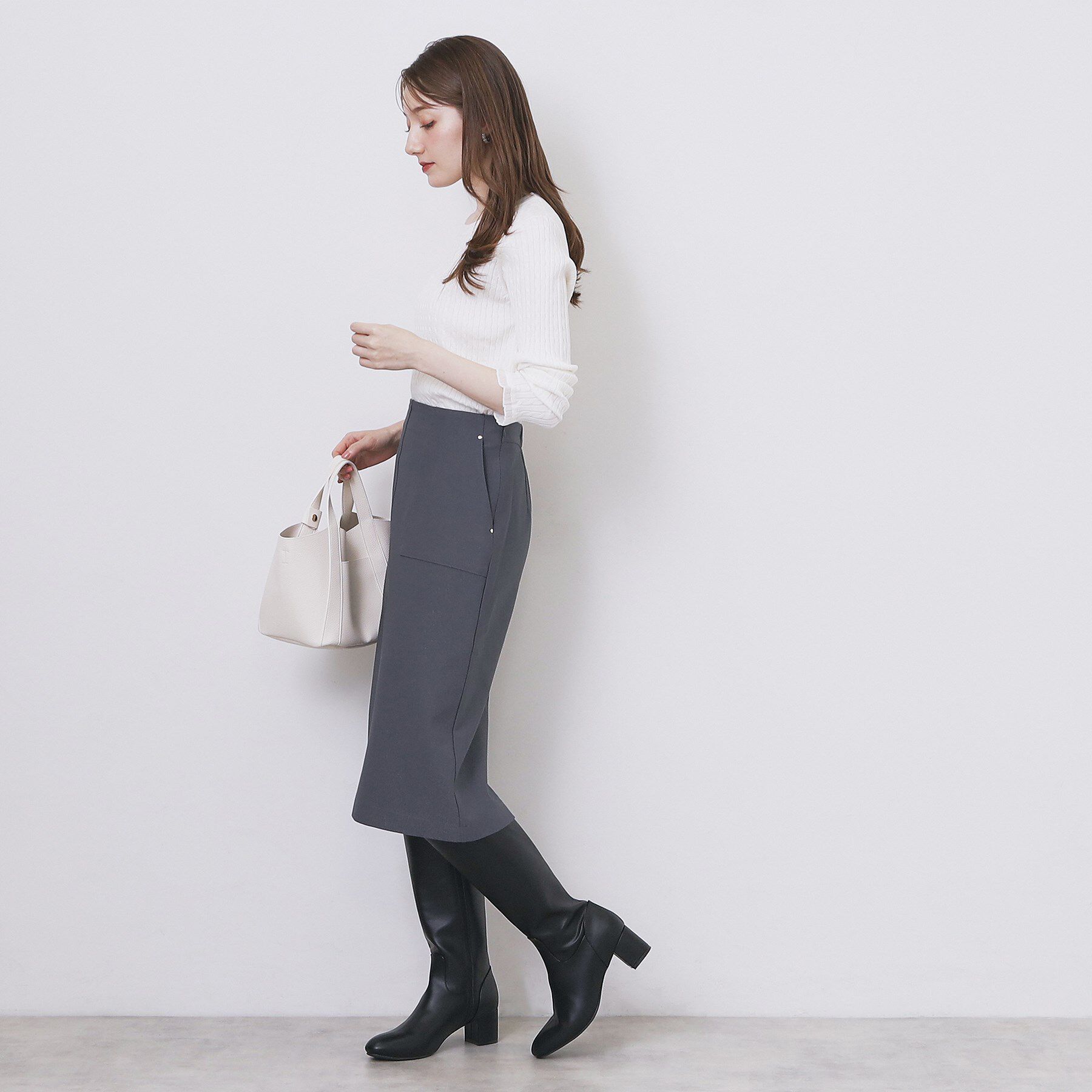 index「ゴールドプレート付きケーブルニット【洗濯機OK】」|ニット・セーター|