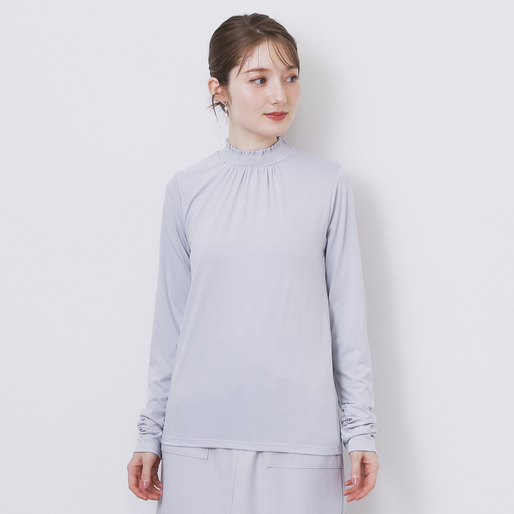 index「シャーリングデザイントップス【洗濯機OK/吸湿発熱】」|Tシャツ・カットソー|