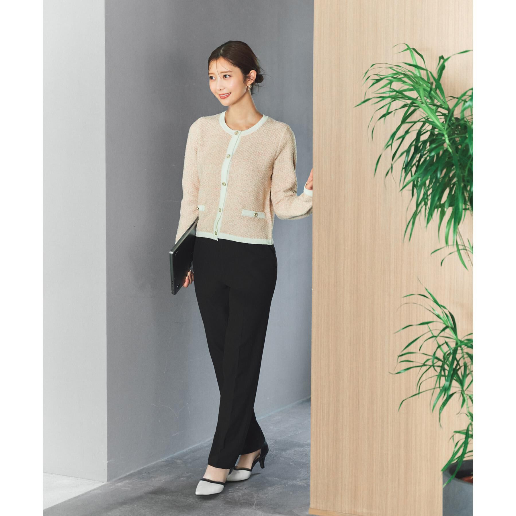 index「ミックスヤーンクルーカーディガン【洗濯機OK】」|カーディガン|