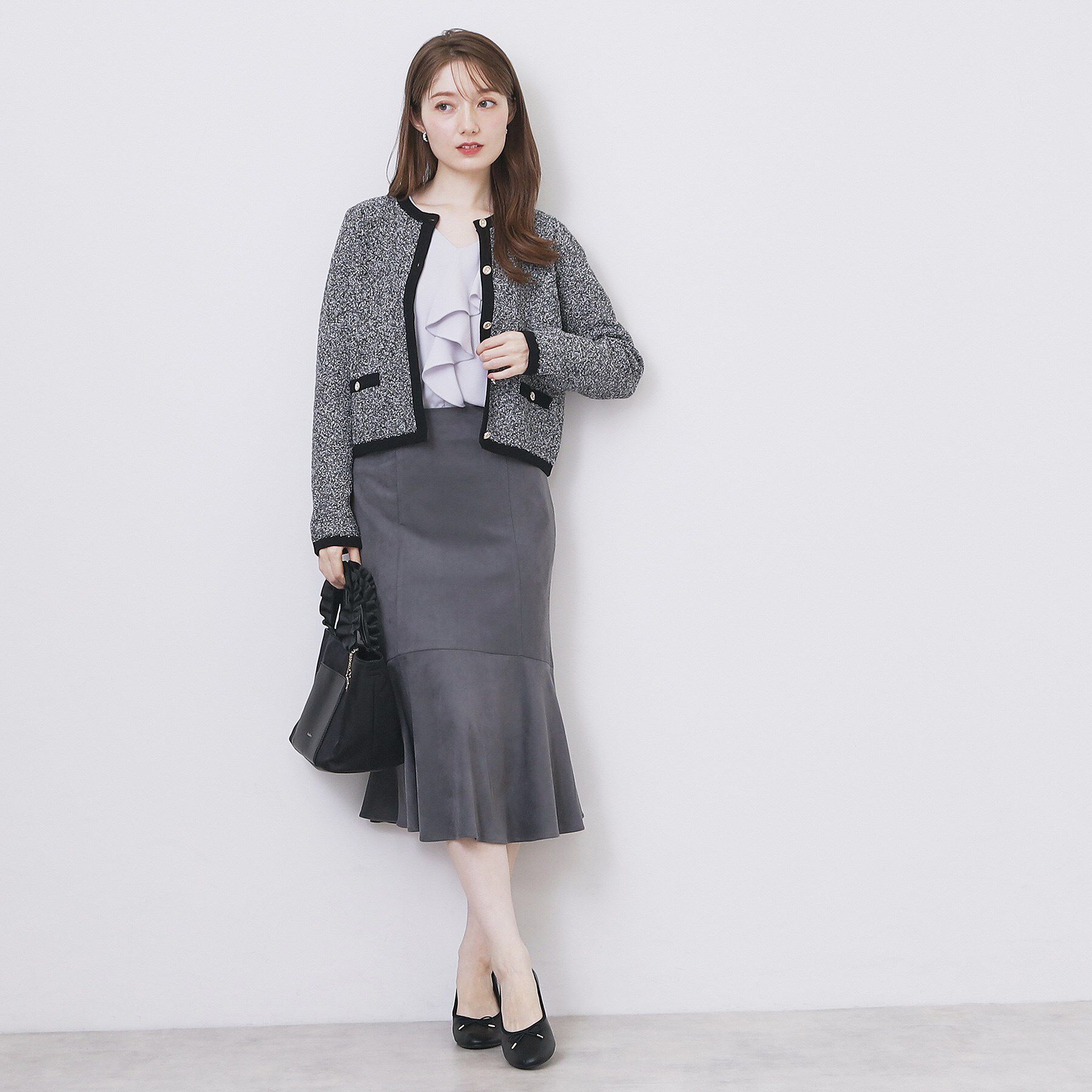 index「ミックスヤーンクルーカーディガン【洗濯機OK】」|カーディガン|