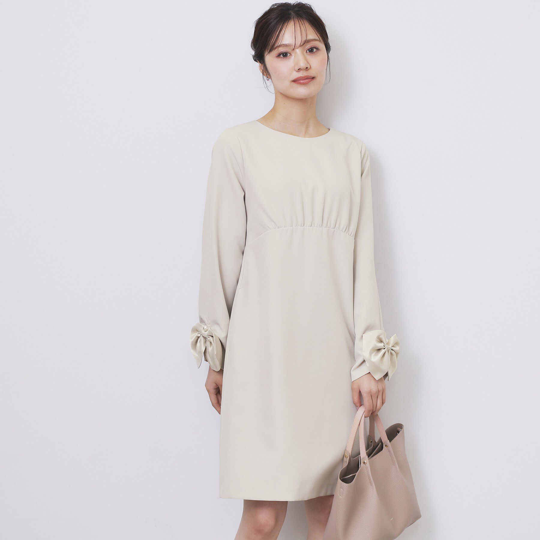 index「ダブルクロスリボンスリーブワンピース【洗濯機OK】」|ワンピース|