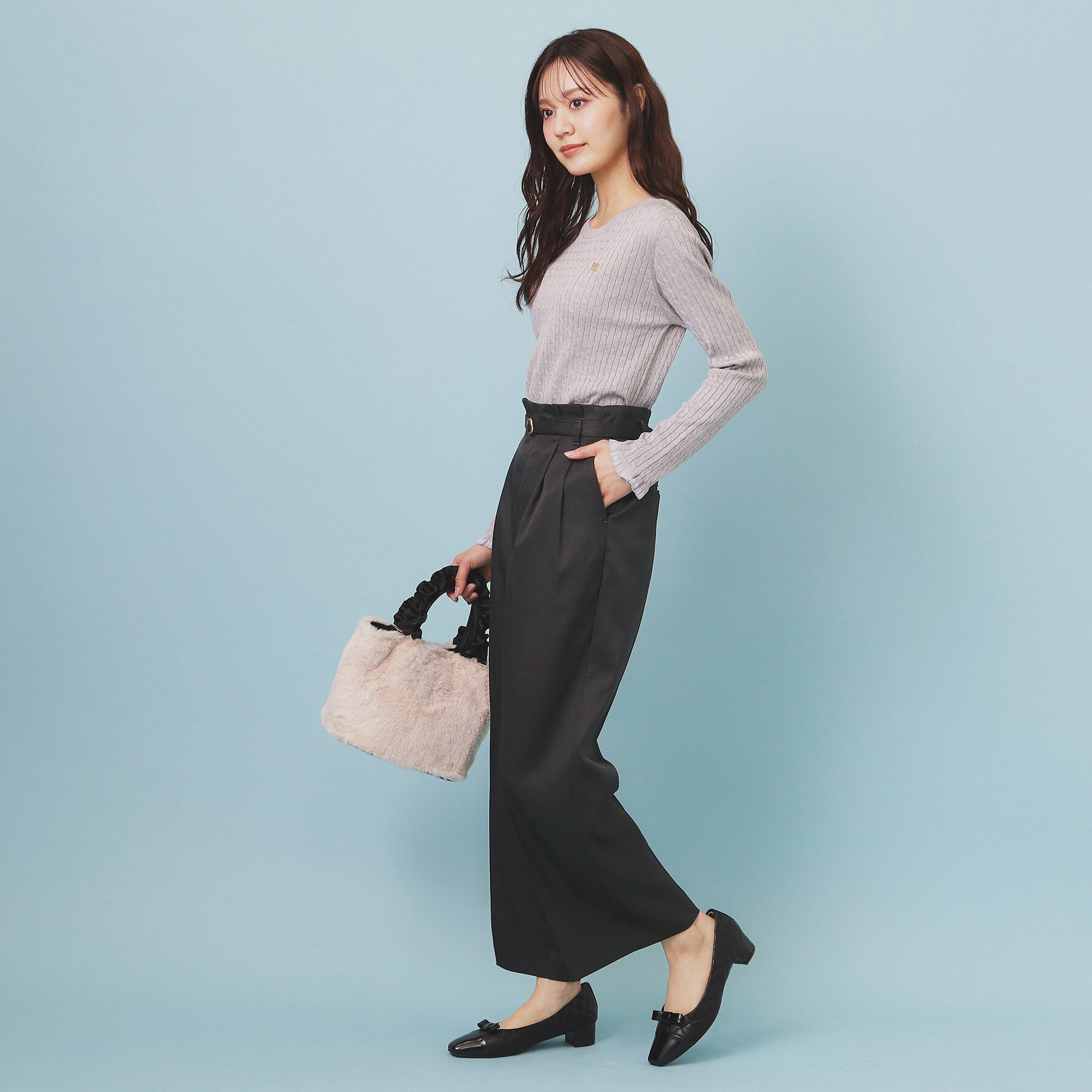 index「ベルト付き2タックワイドパンツ【洗濯機OK/ストレッチ/防シワ/イージーアイロン】」|その他|