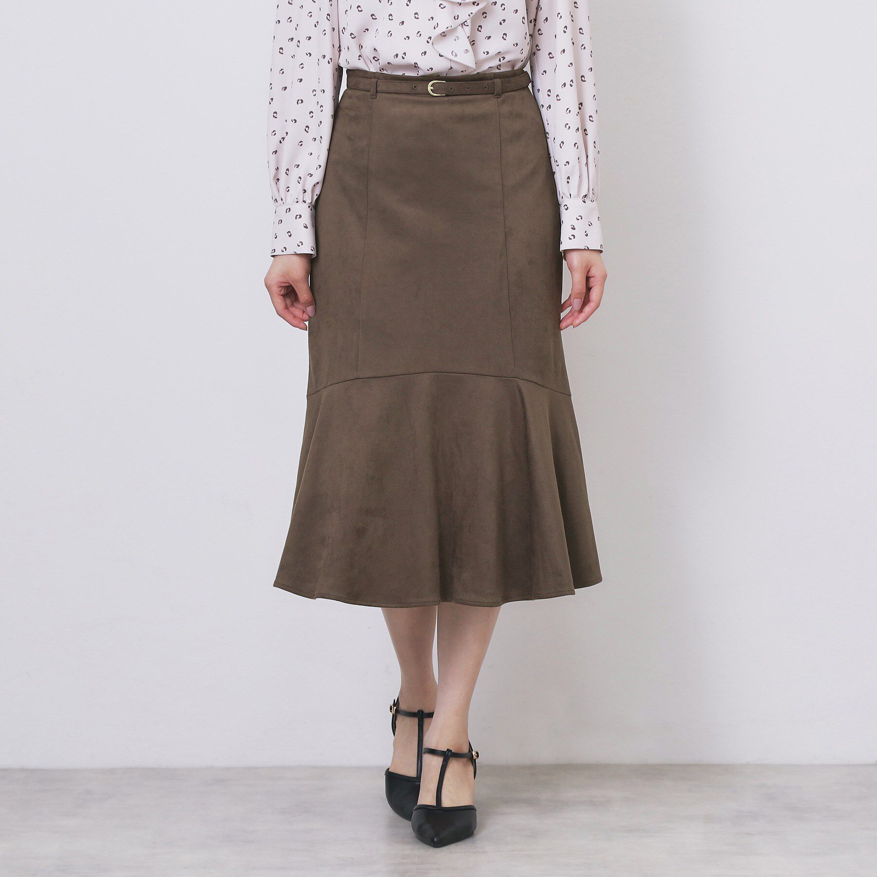 index「フェイクスウェード切り替えマーメイドスカート【洗濯機OK/イージーアイロン/防シワ】」|スカート|