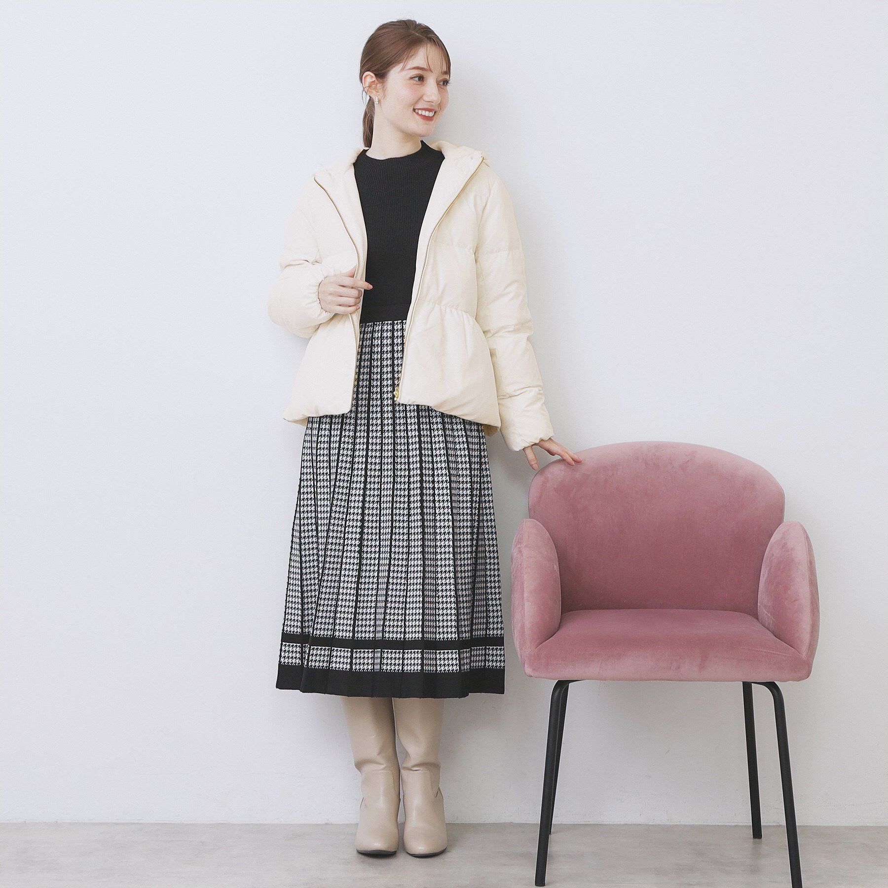 index「KAWADAダウンペプラムショートコート【撥水/洗濯機OK/静電気防止裏地】」|ダウン|