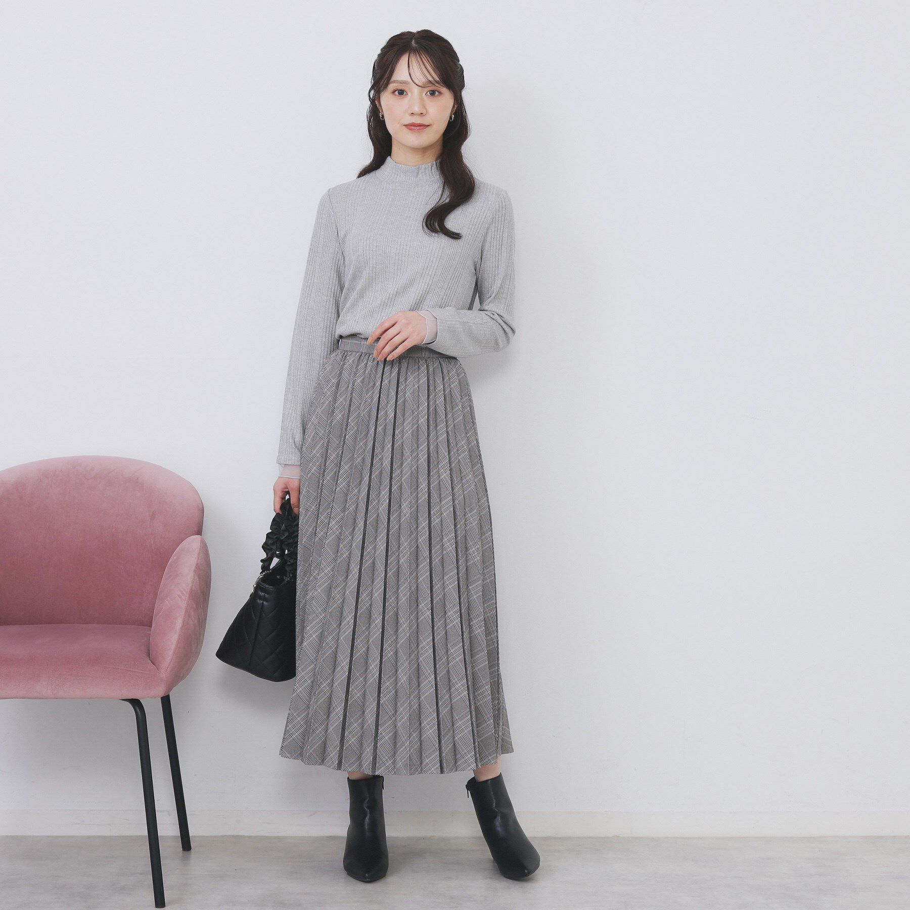 index「ランダムリブハイネックトップス【洗濯機OK/吸湿発熱】」|Tシャツ・カットソー|