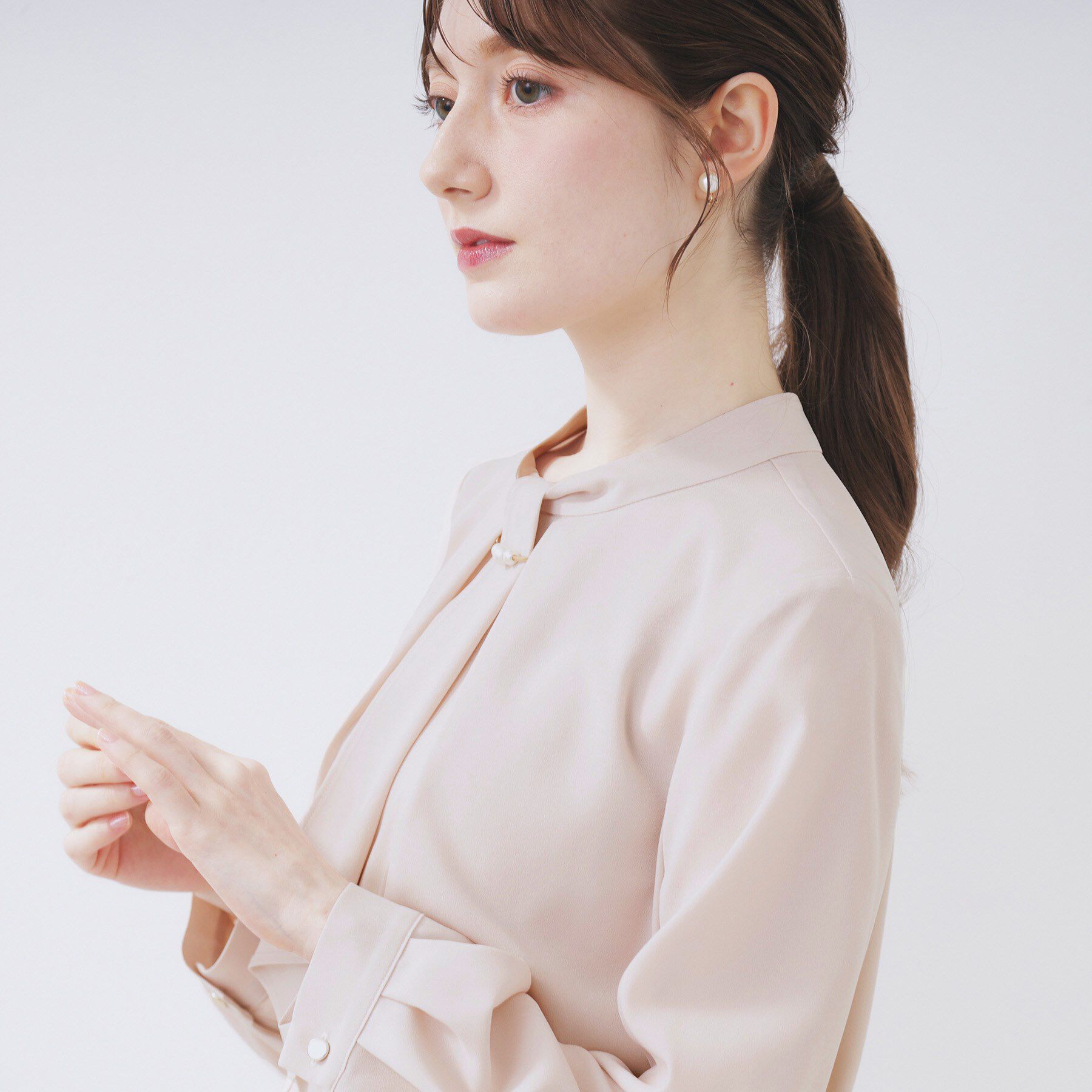 index「ボウタイタックブラウス【洗濯機OK/防シワ】《XS～3L》」|シャツ・ブラウス|