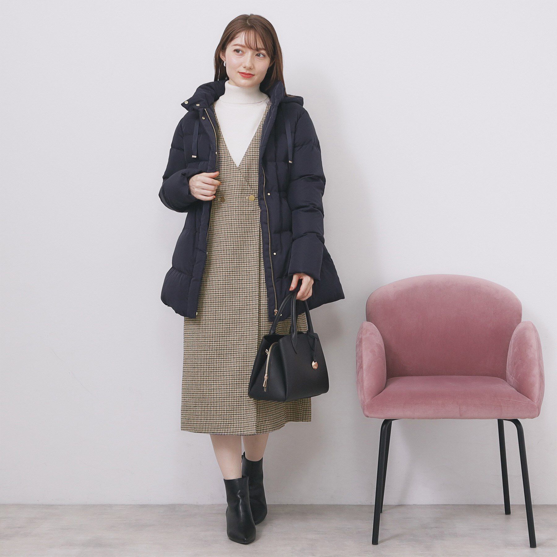 index「ラップ風ツイードジャンスカ【洗濯機OK/防シワ】」|ワンピース|