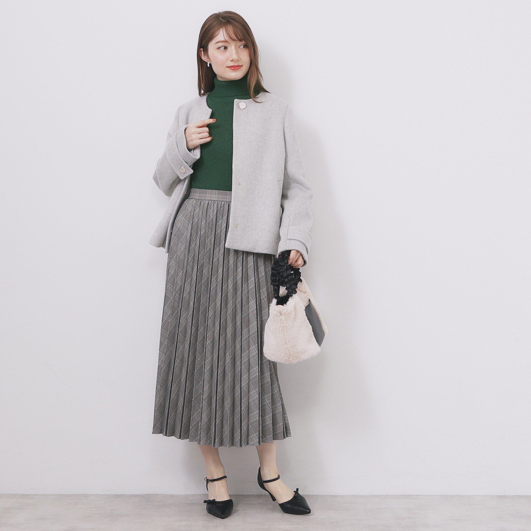 index「タートルネックタックパフスリーブニット【洗濯機OK】」|ニット・セーター|