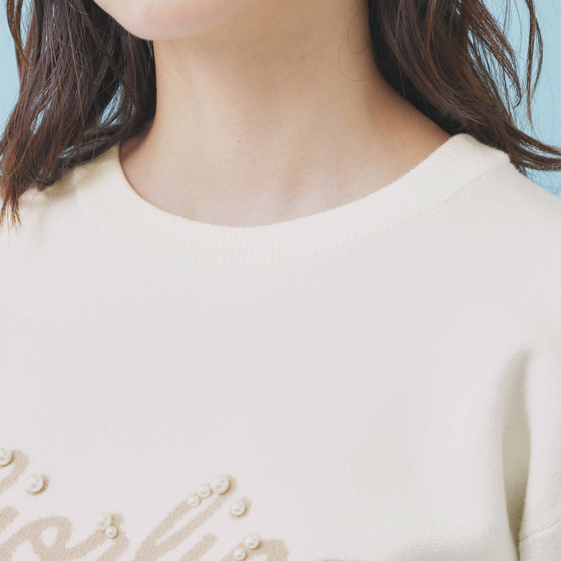 index「パール調ロゴクルーネックニット【洗濯機OK】」|ニット・セーター|