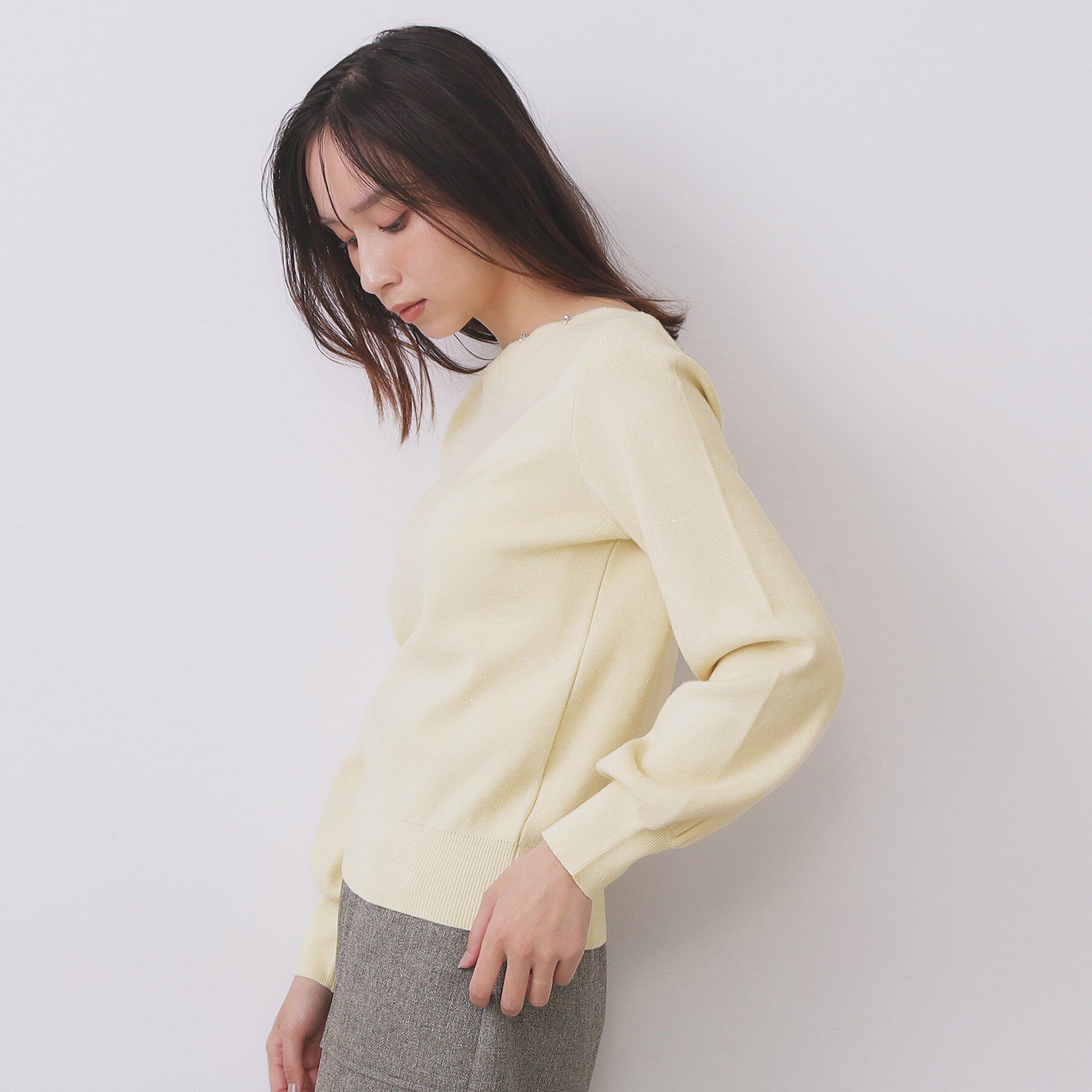 index「ラメスカラップビジューデザインニット【洗濯機OK】《6col/S～LL》」|ニット・セーター|