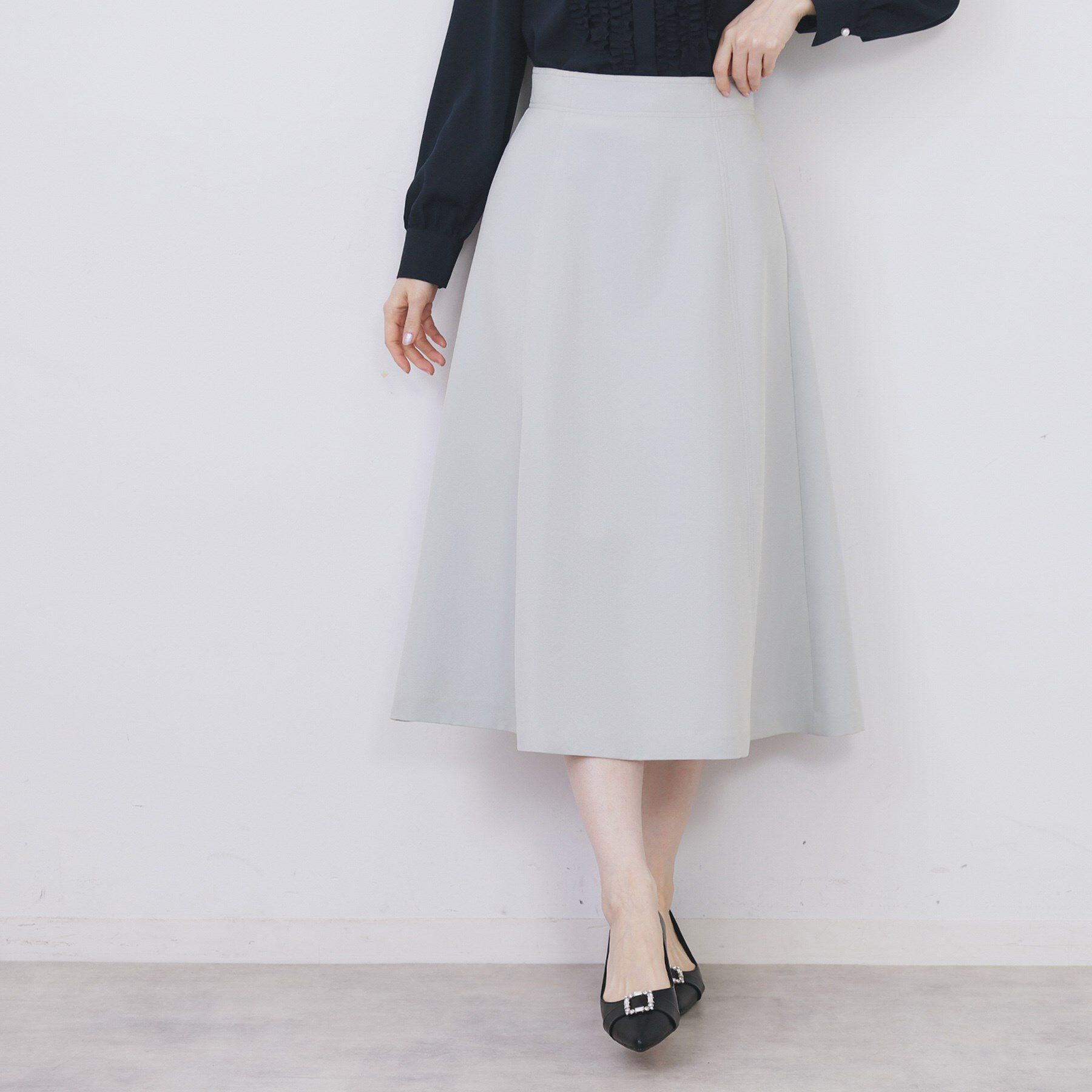 index「フレアスカート【洗濯機OK/防シワ/イージーアイロン】」|スカート|サックスブルー(09