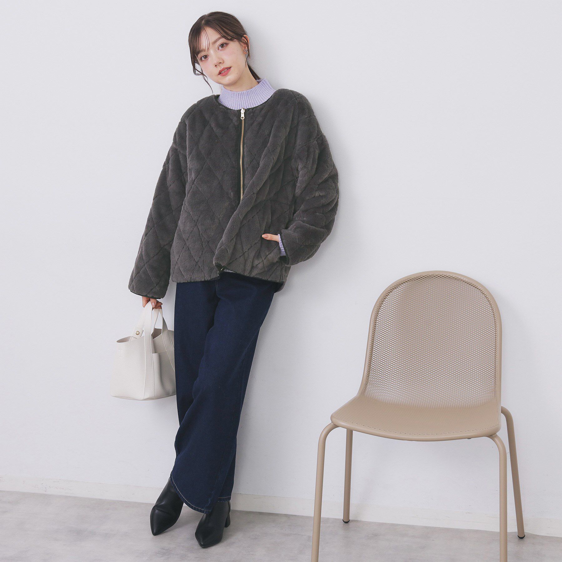 index「リバーシブル キルティングファーブルゾン【洗濯機OK】」|ブルゾン・スタジャン|