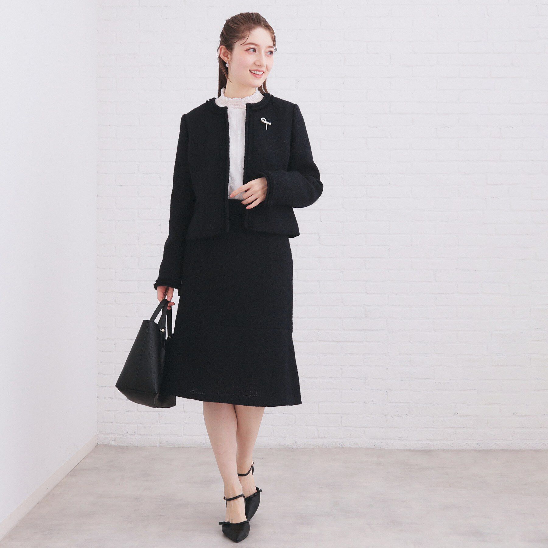 index「フリルハイネックレーストップス【洗濯機OK】」|シャツ・ブラウス|