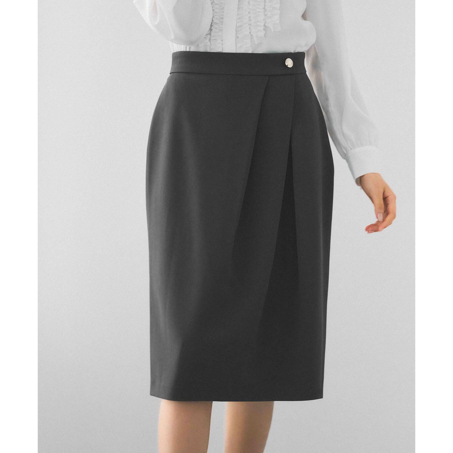 index「アシンメトリーストレッチタックスカート/セットアップ対応【洗濯機OK/防シワ/イージーアイロン】」|スカート|