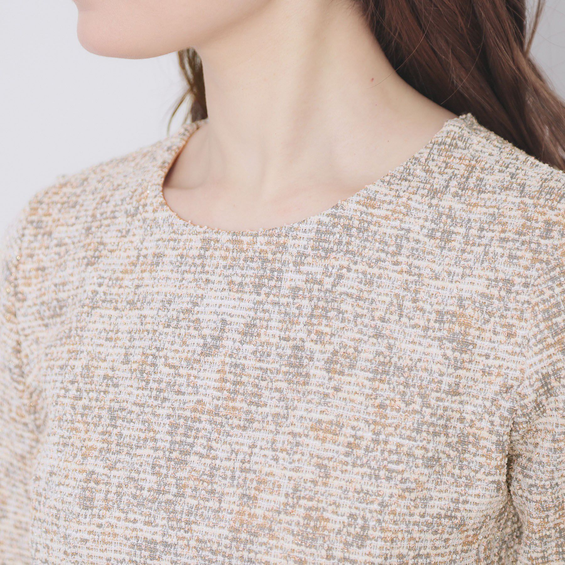 index「ミックスツィードフレアワンピース【洗える/イージーアイロン/ストレッチ】《S～3L》」|ワンピース|