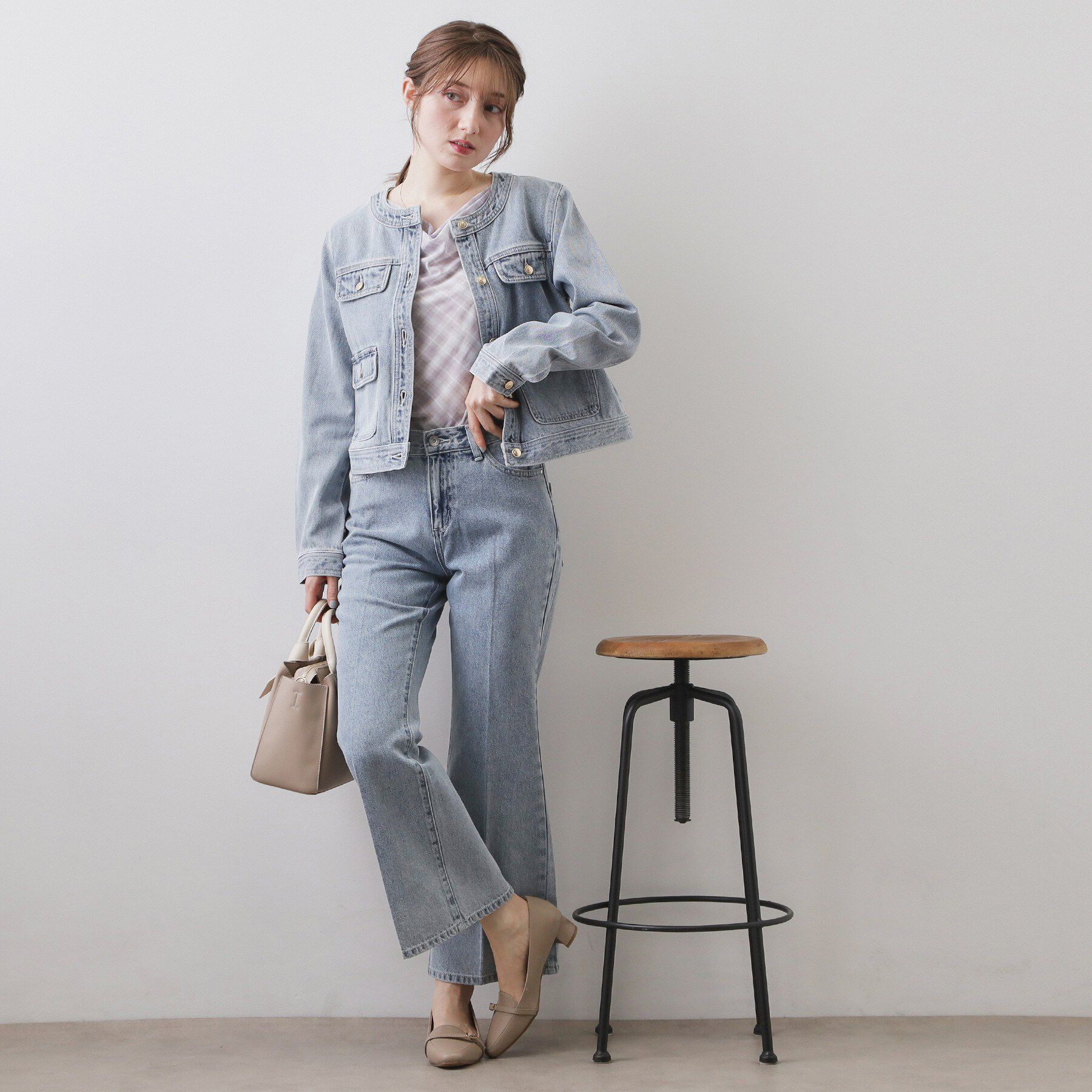 index「フレアデニムパンツ【洗濯機OK】」|デニム|