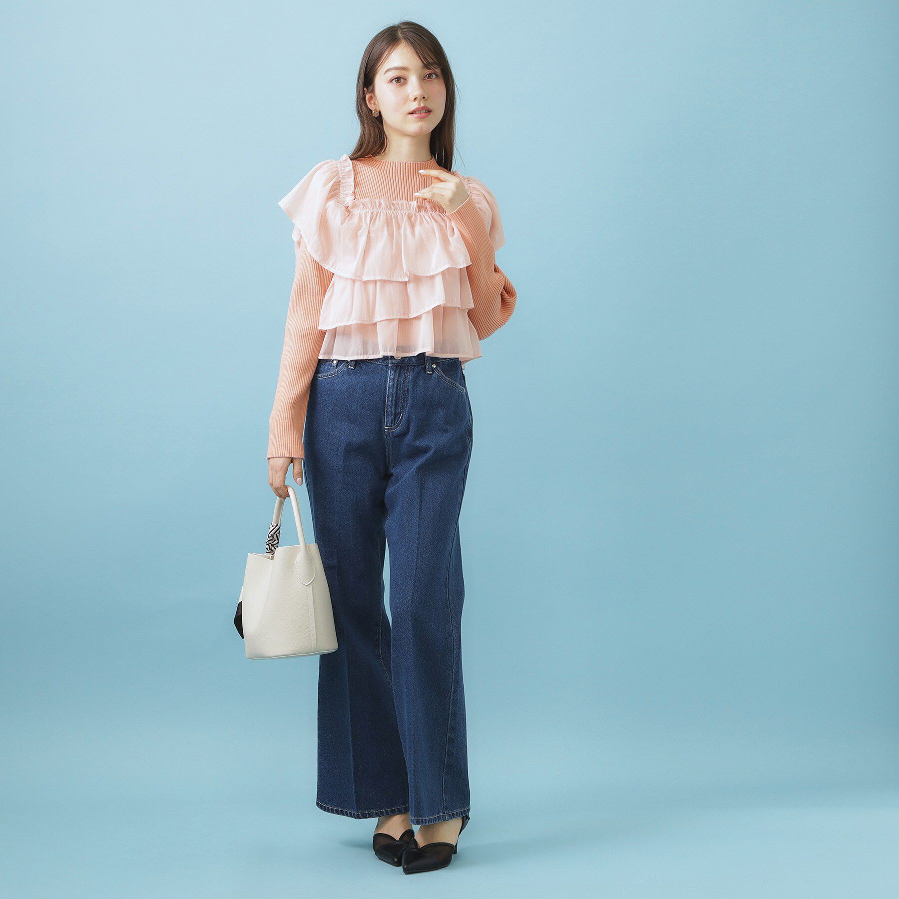 index「3wayフリルドッキングニット【洗濯機OK/抗ピル】」|ニット・セーター|