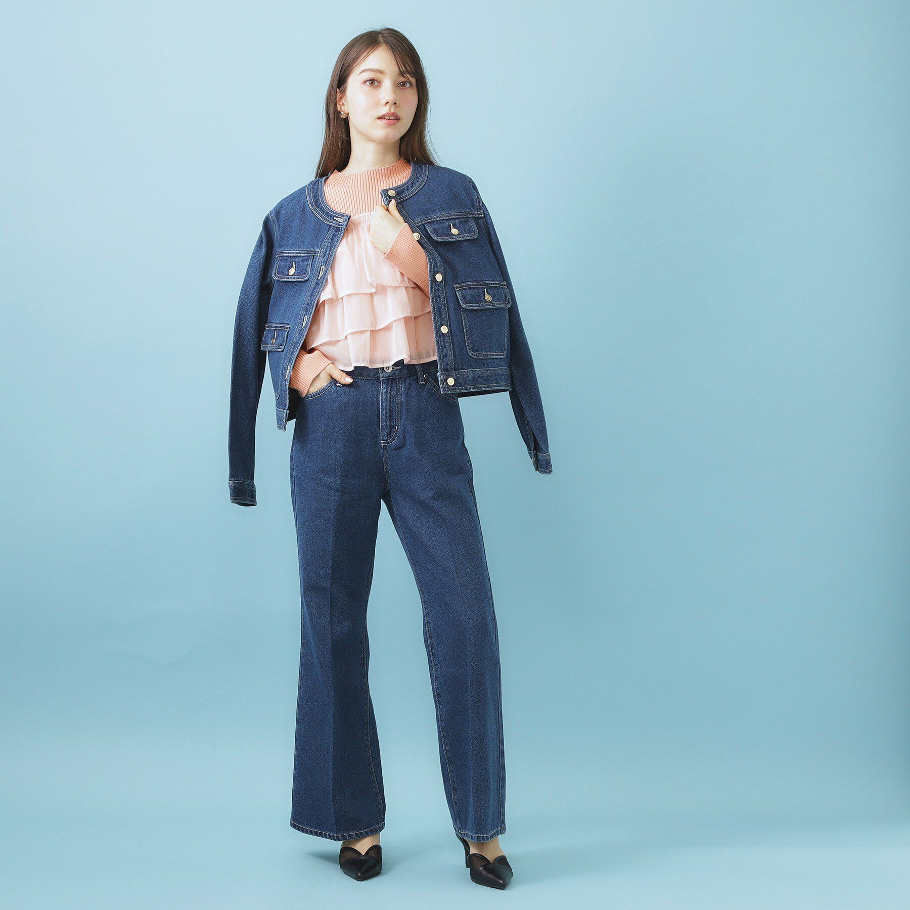 index「3wayフリルドッキングニット【洗濯機OK/抗ピル】」|ニット・セーター|