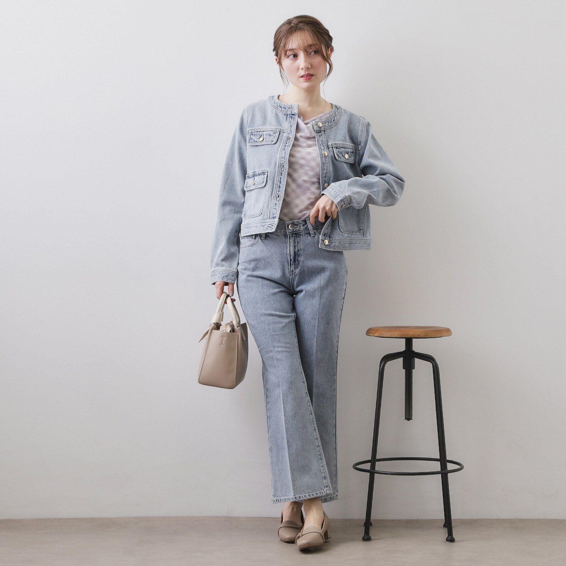 index「ミニマルノーカラーデニムジャケット【洗濯機OK】」|デニムジャケット|