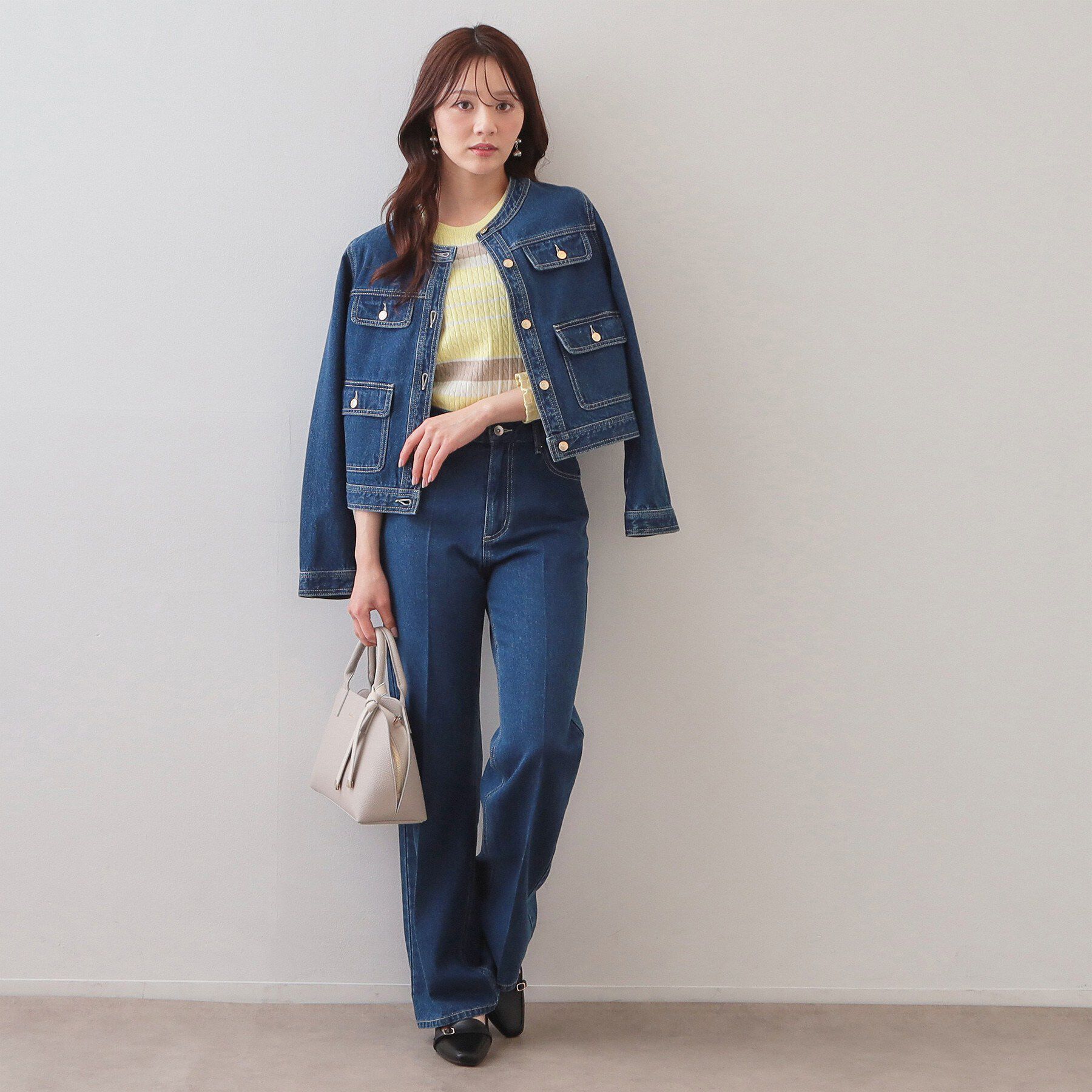 index「ランダムボーダーケーブルニット【洗濯機OK/抗ピル】」|ニット・セーター|