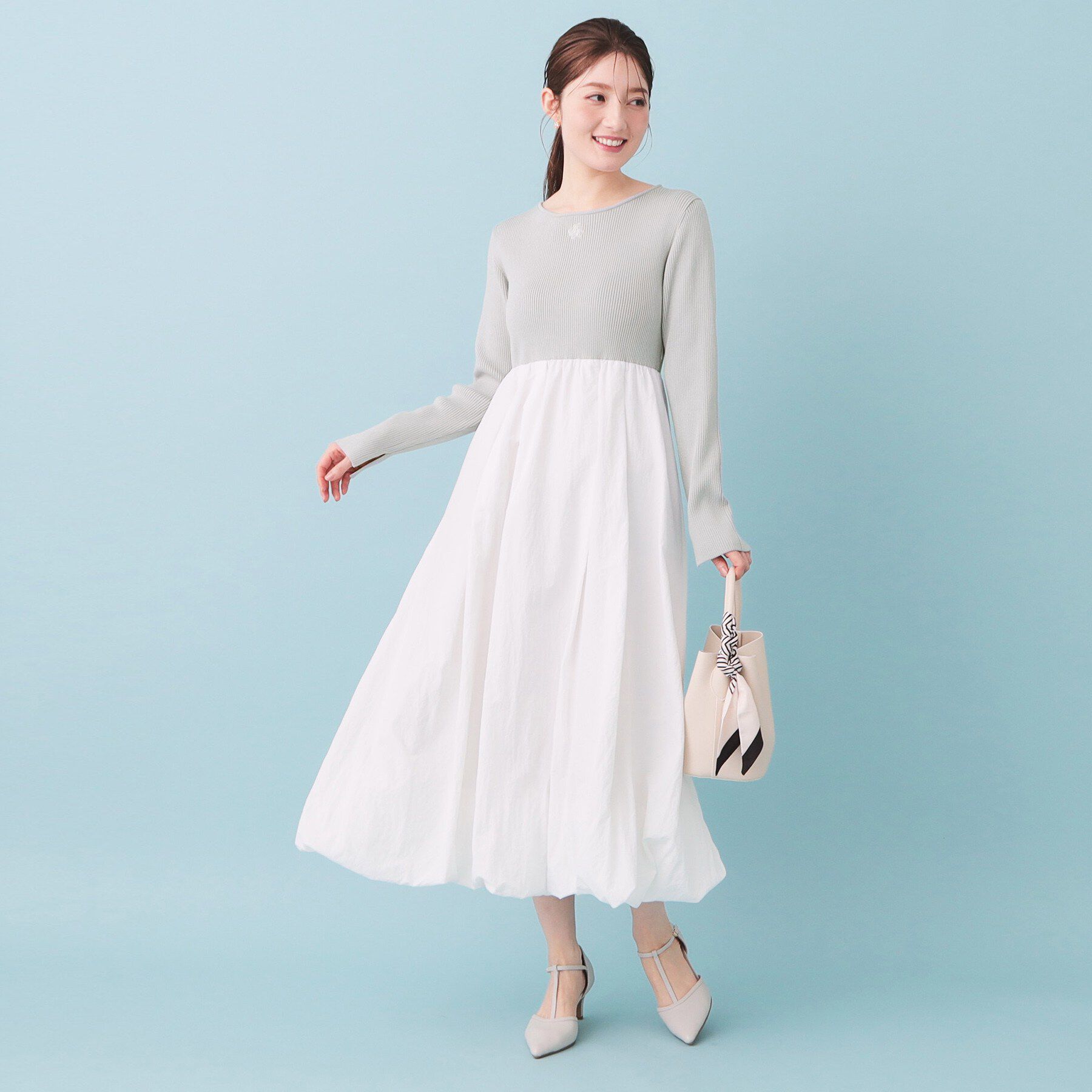 index「ドッキングバルーンロングフレアワンピース【洗濯機OK】」|ワンピース|