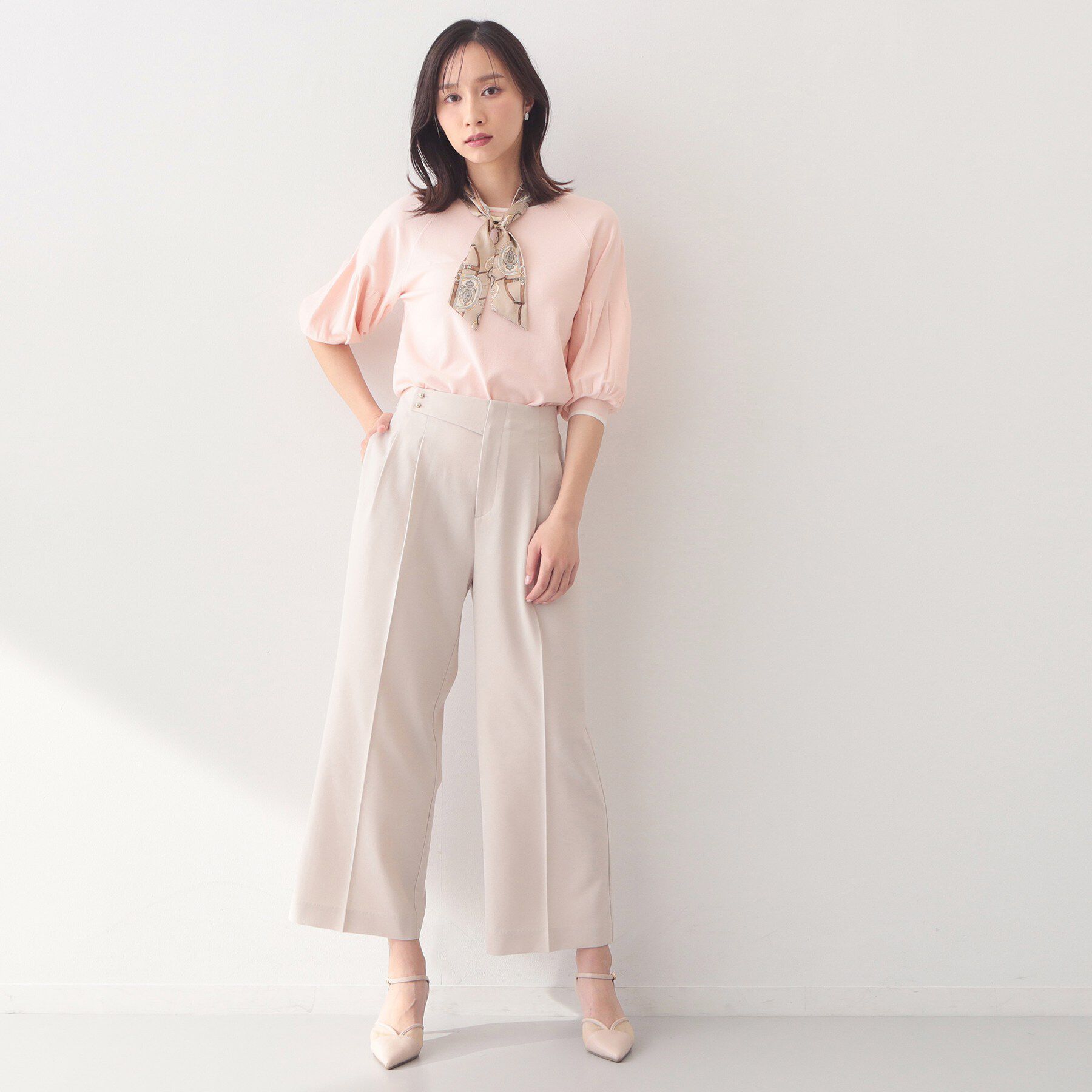 index「バルーン風スリーブバイカラーニット【洗濯機OK】」|ニット・セーター|