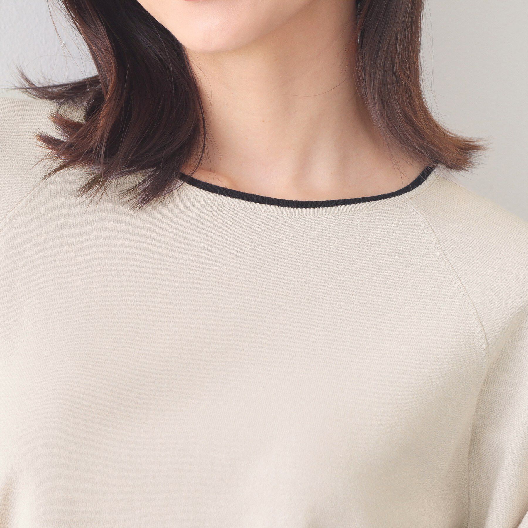 index「バルーン風スリーブバイカラーニット【洗濯機OK】」|ニット・セーター|