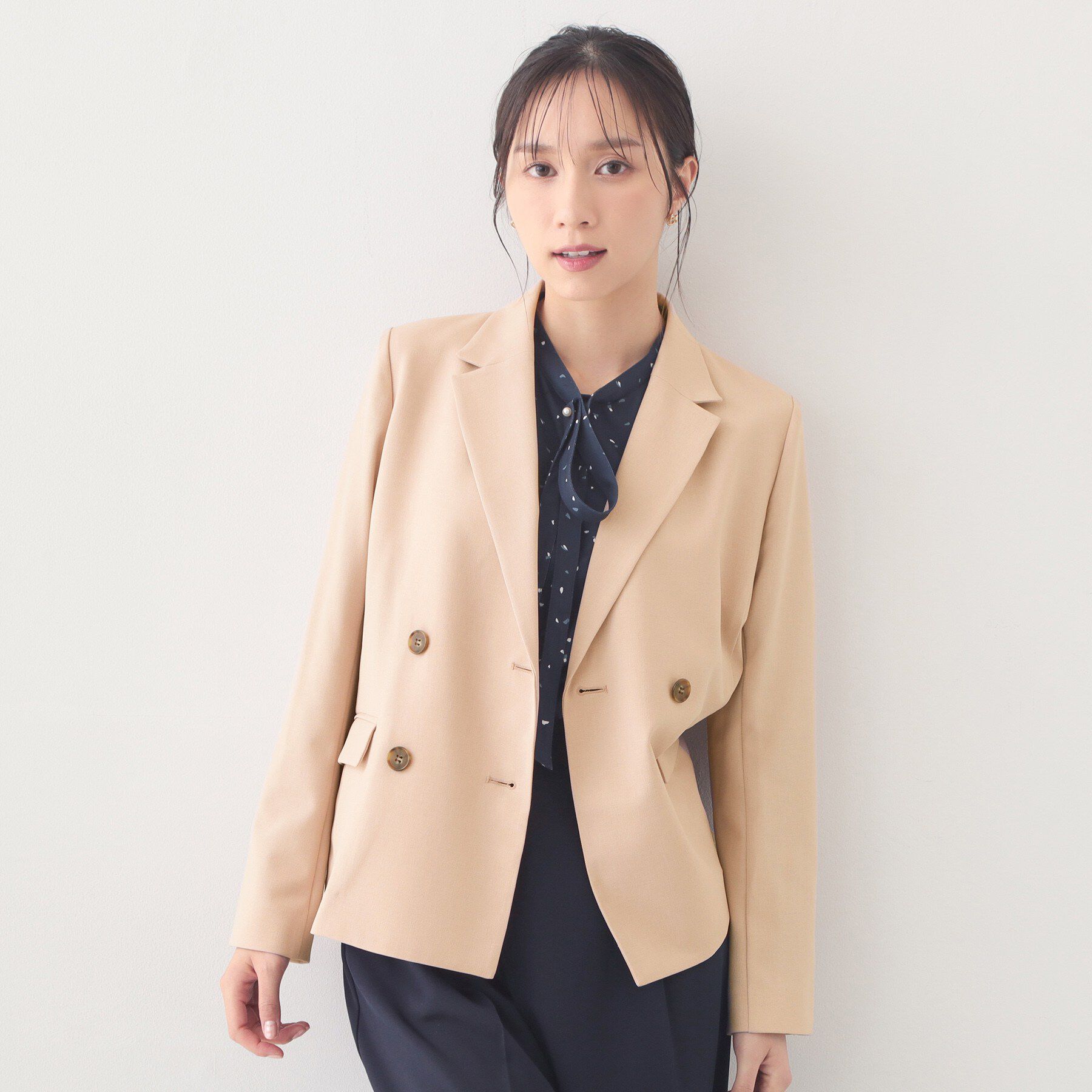 index「ダブルブレストジャケット/セットアップ対応可【洗える/接触冷感/吸水速乾/防シワ/ストレッチ】」|テーラードジャケット|