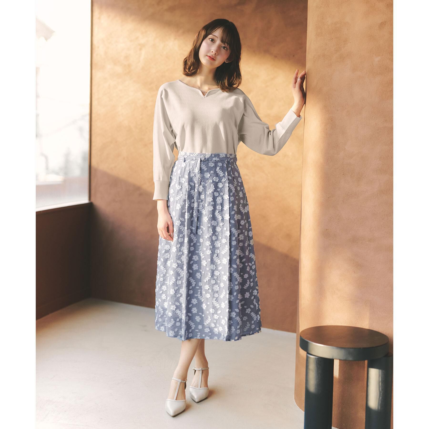 index「フロントパーツ付きドルマンスリーブニット【洗濯機OK/抗ピル】《7col》」|ニット・セーター|