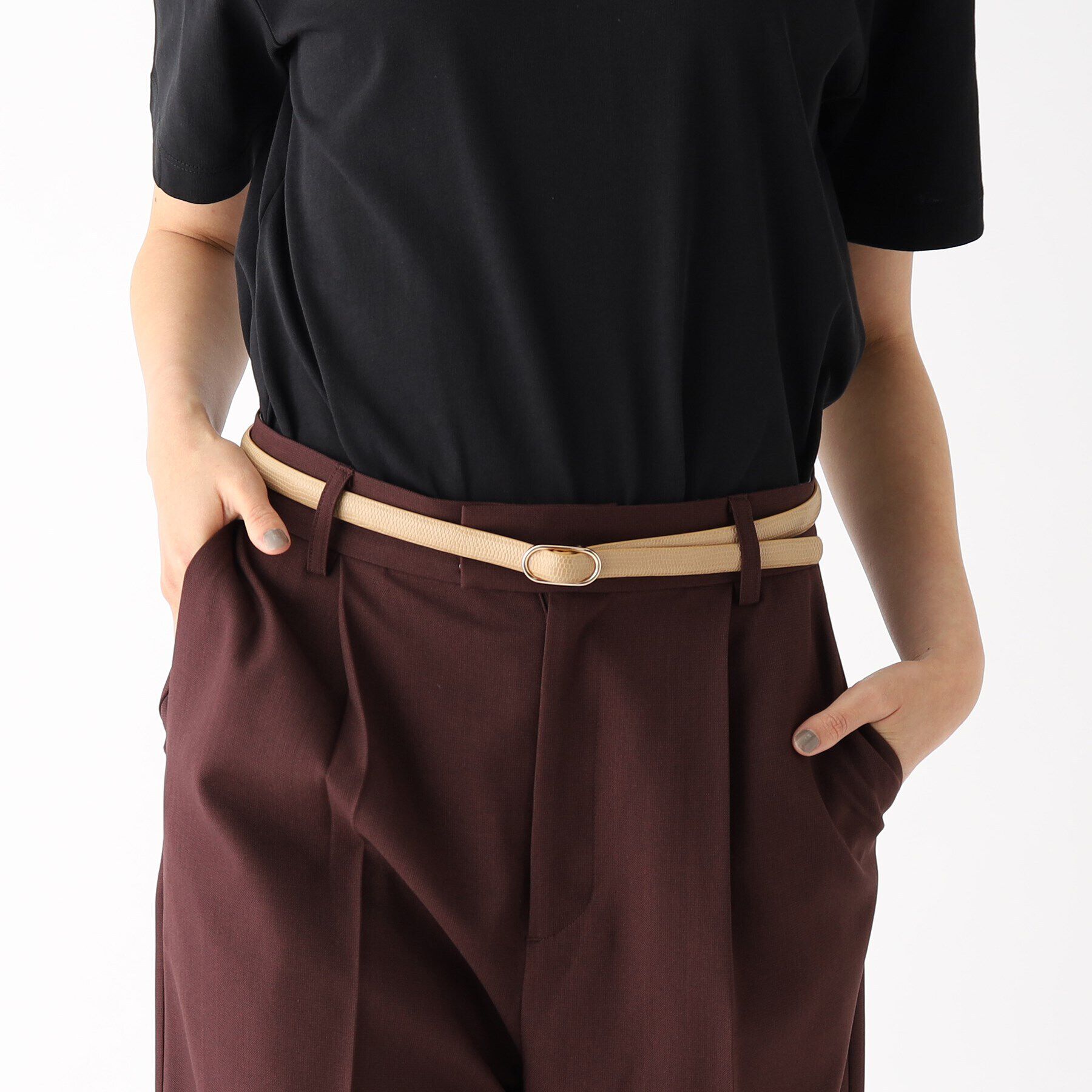 OPAQUE.CLIP「ノンホール細ベルト」|ベルト|