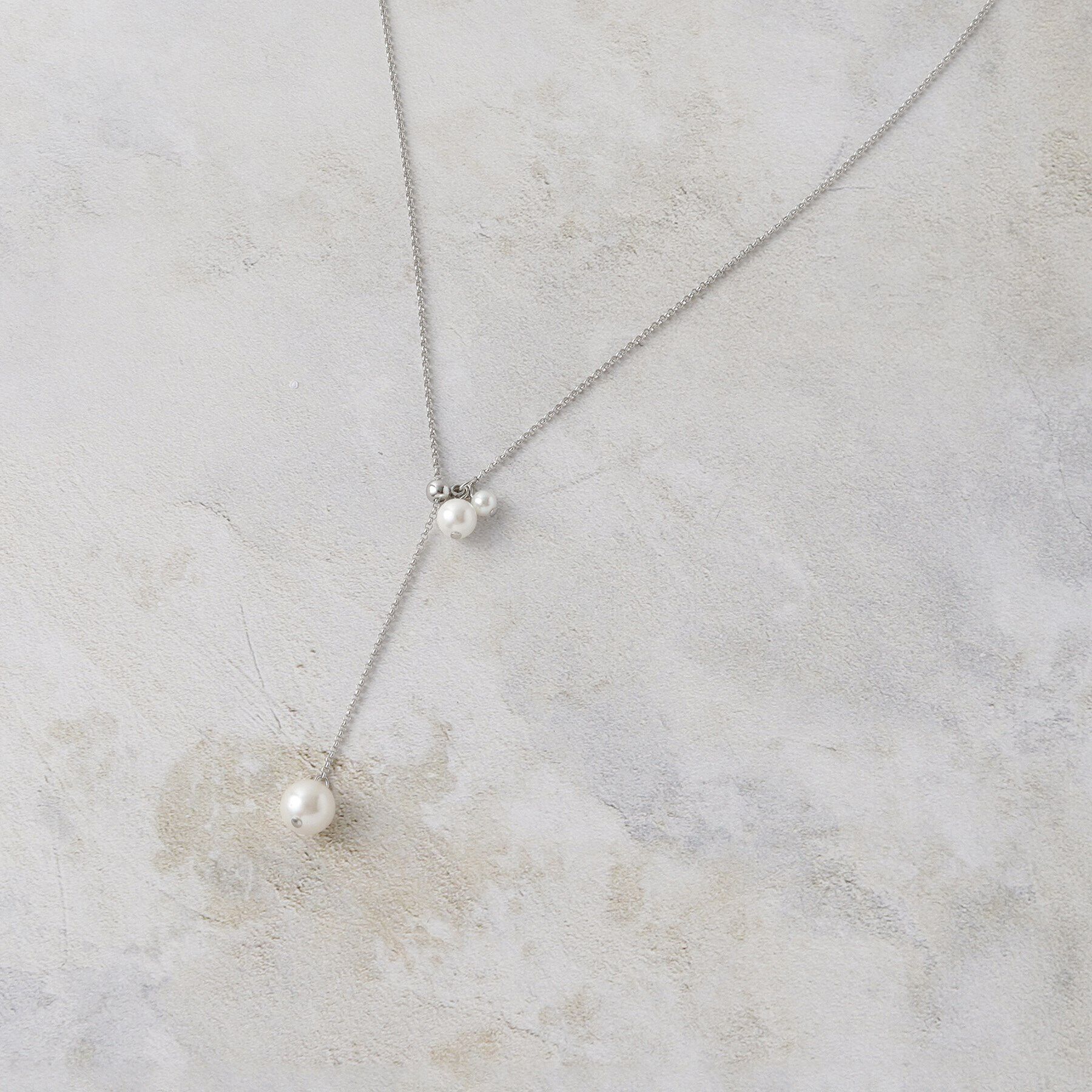 OPAQUE.CLIP「【長さ調節可能】フェイクパールスライドネックレス」|ネックレス|シルバー(006)