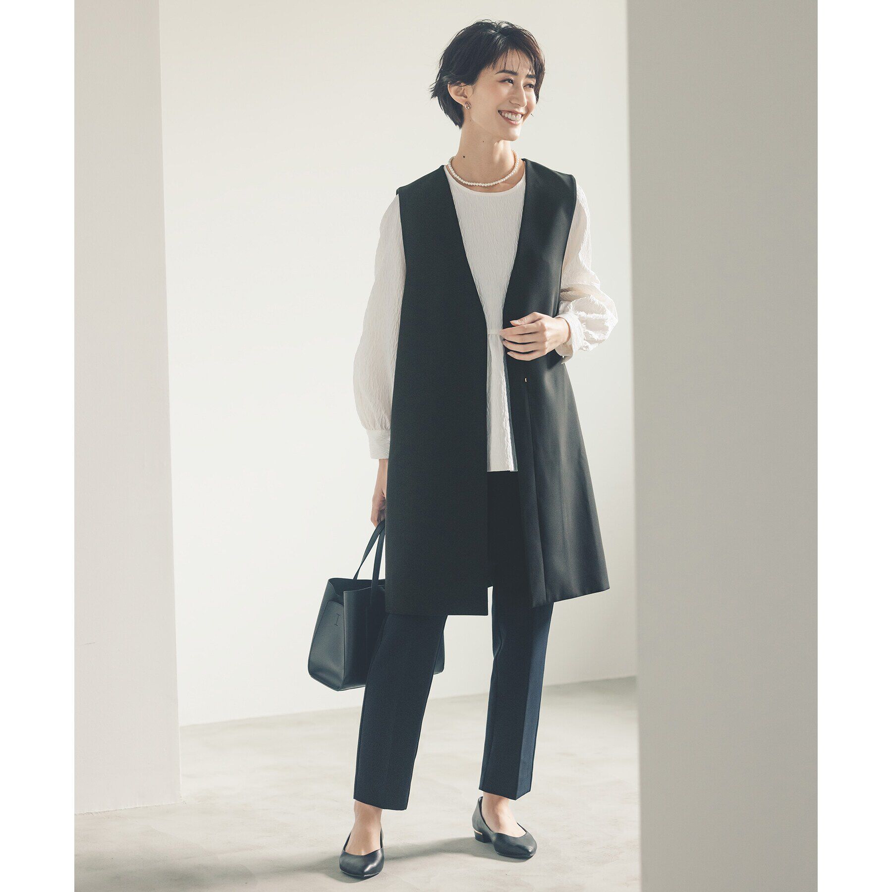 OPAQUE.CLIP「《通勤・セレモニー/セットアップ対応》テーパードパンツ/ダブルクロス【洗濯機洗い可】」|その他|