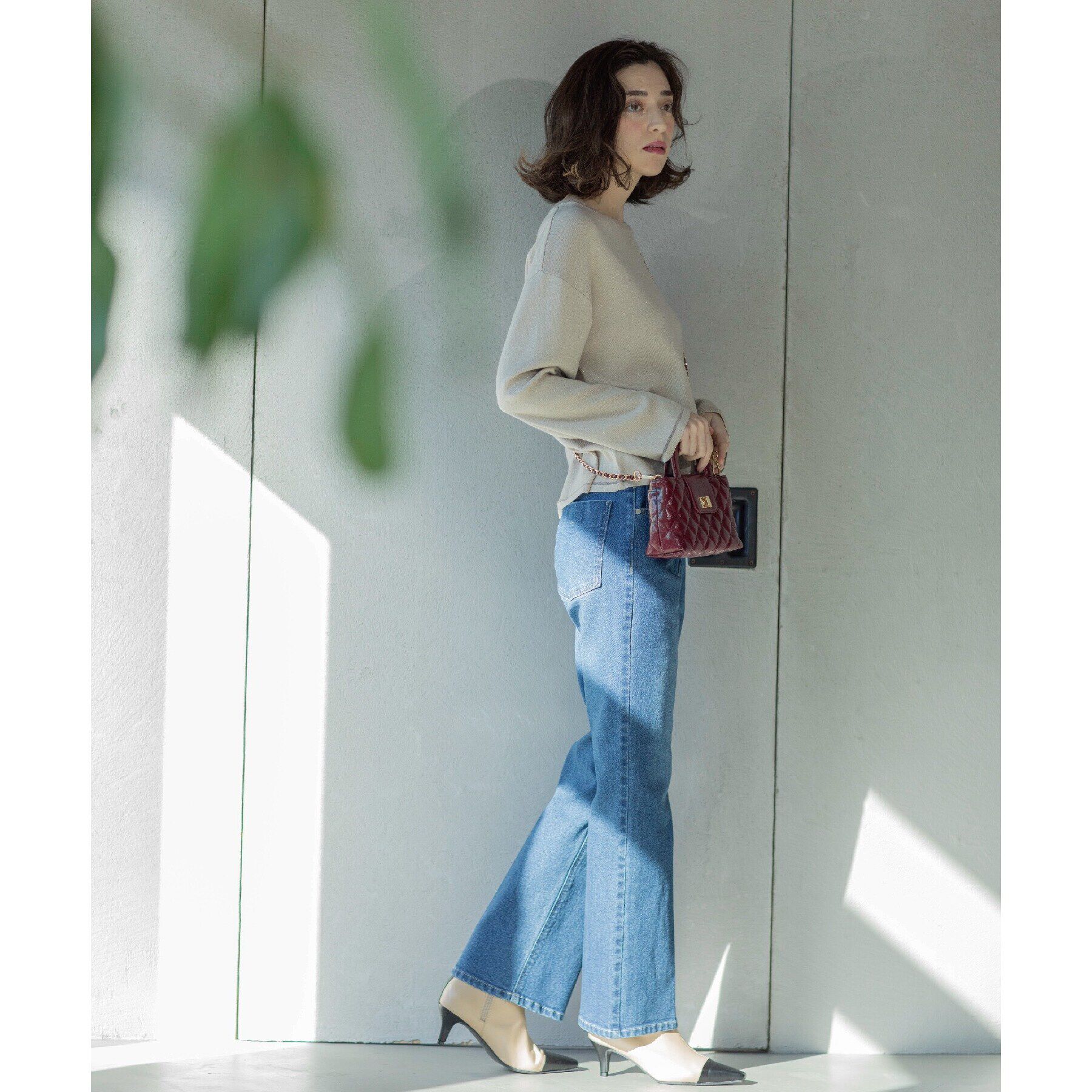 OPAQUE.CLIP「ラメシアーラインニット【洗濯機洗い可】」|ニット・セーター|