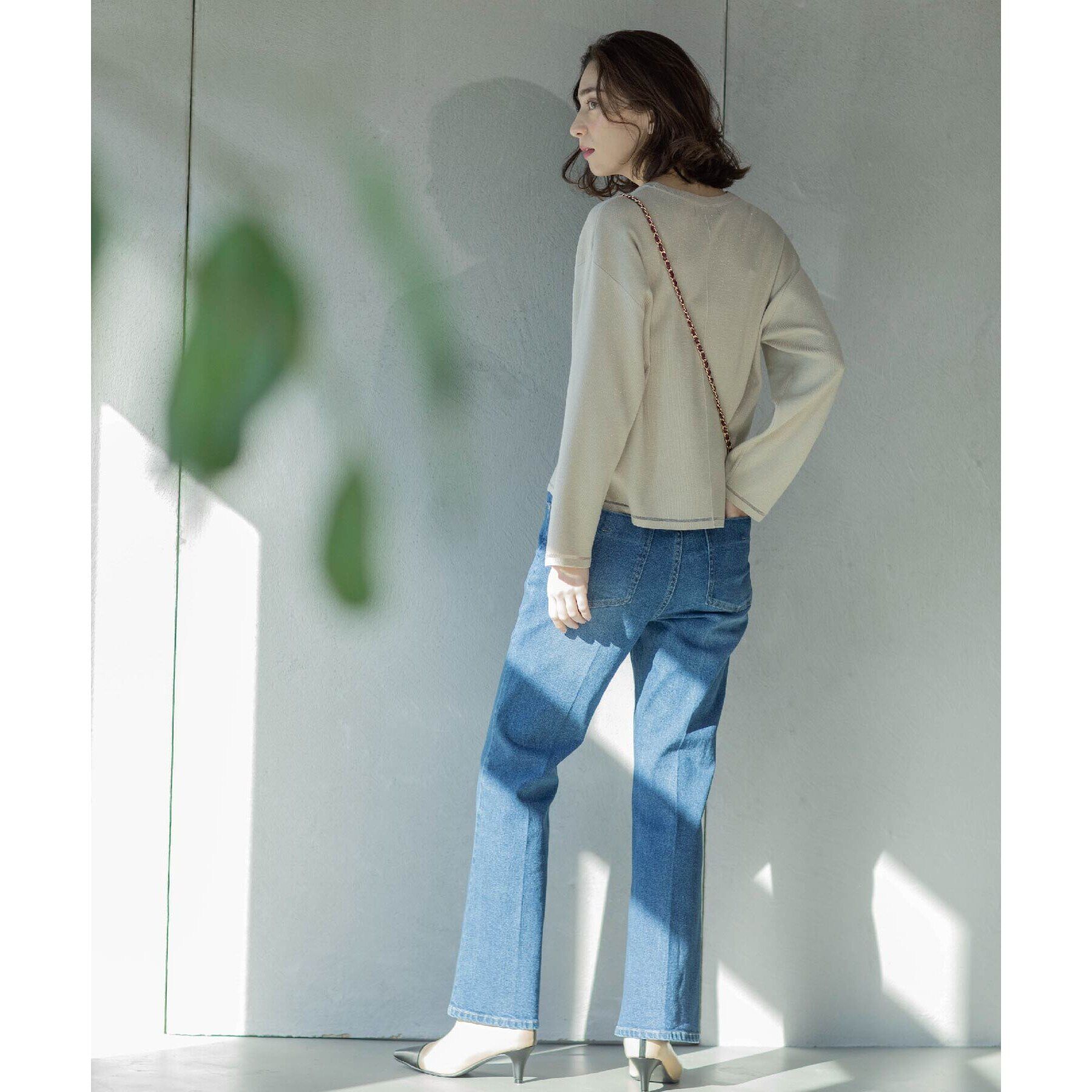 OPAQUE.CLIP「《SS-LLサイズ》ストレッチセミフレアデニム【洗濯機洗い可】」|デニム|