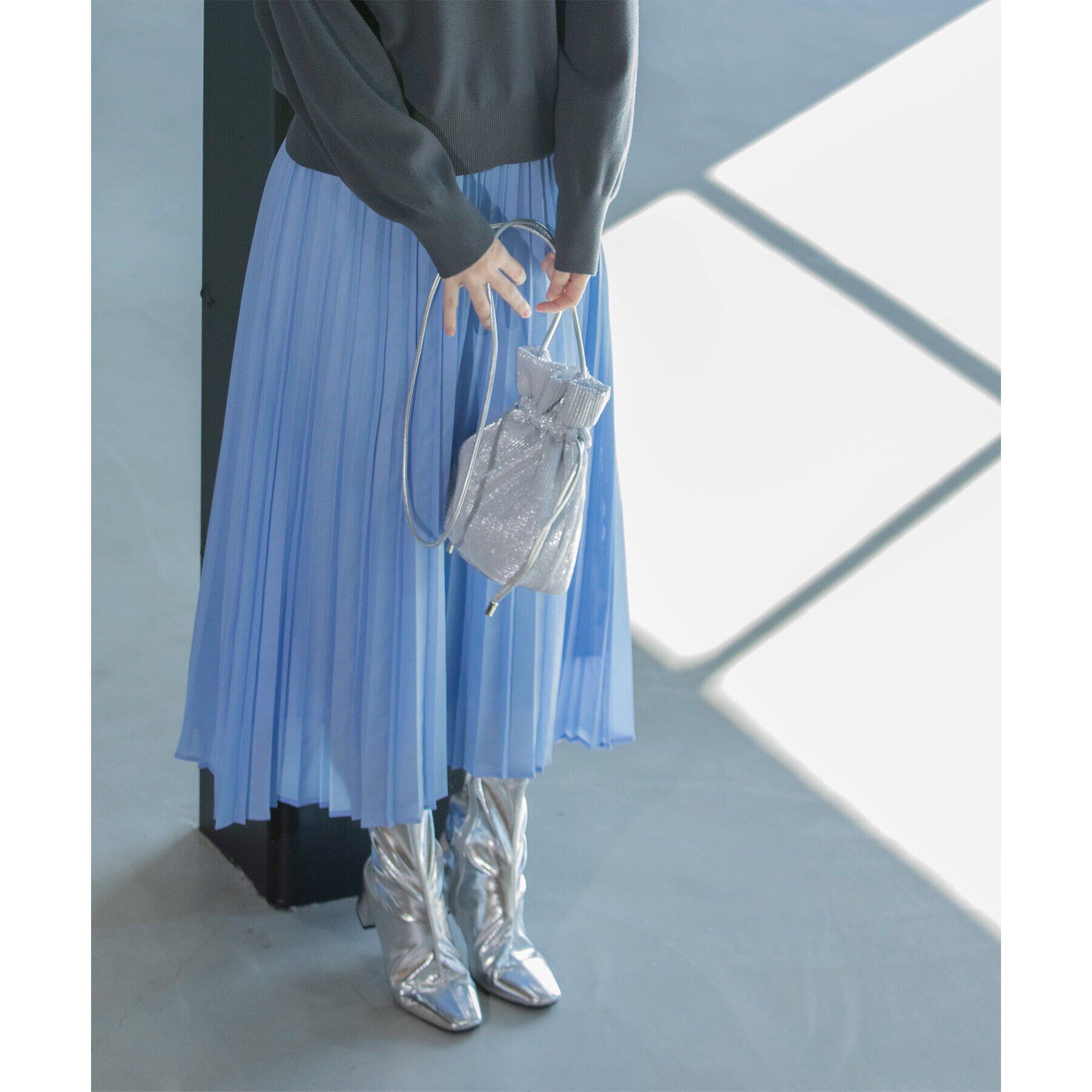 OPAQUE.CLIP「《通勤・セレモニー対応》シアーローンプリーツスカート【洗濯機洗い可】」|スカート|