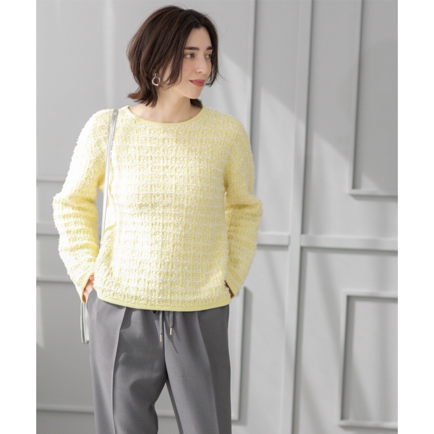 OPAQUE.CLIP「ツイードライクニット【洗濯機洗い可】」|ニット・セーター|