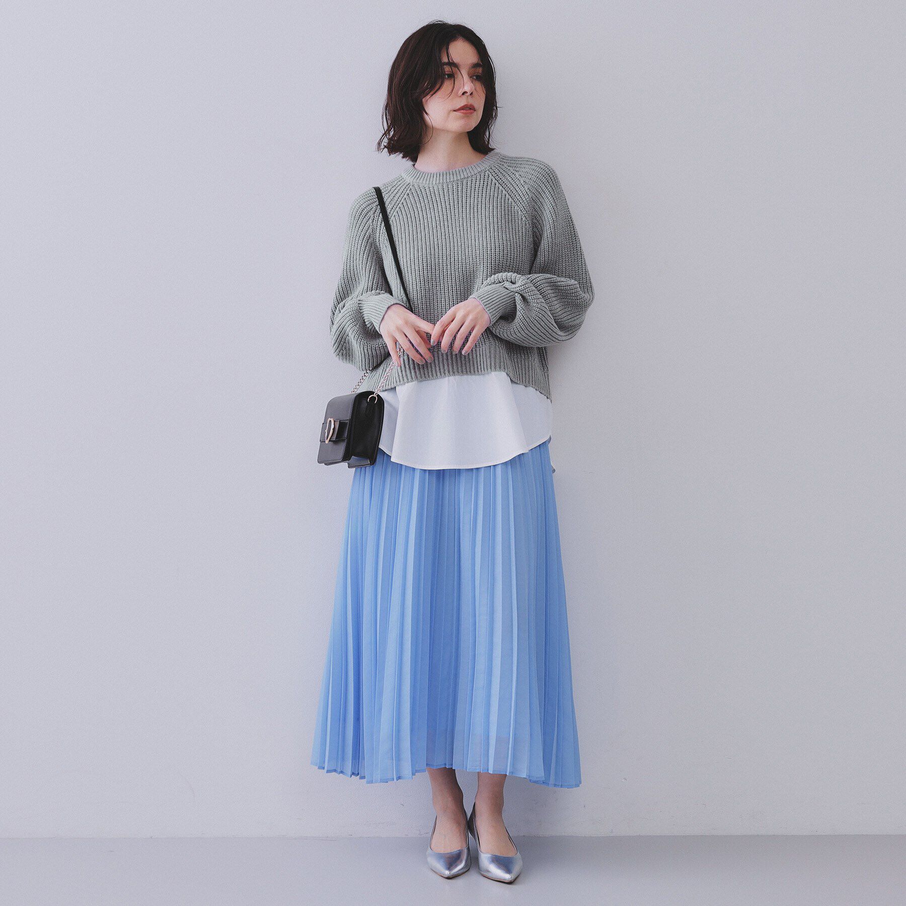 OPAQUE.CLIP「レイヤード風ミドルゲージニット【洗濯機洗い可】」|ニット・セーター|