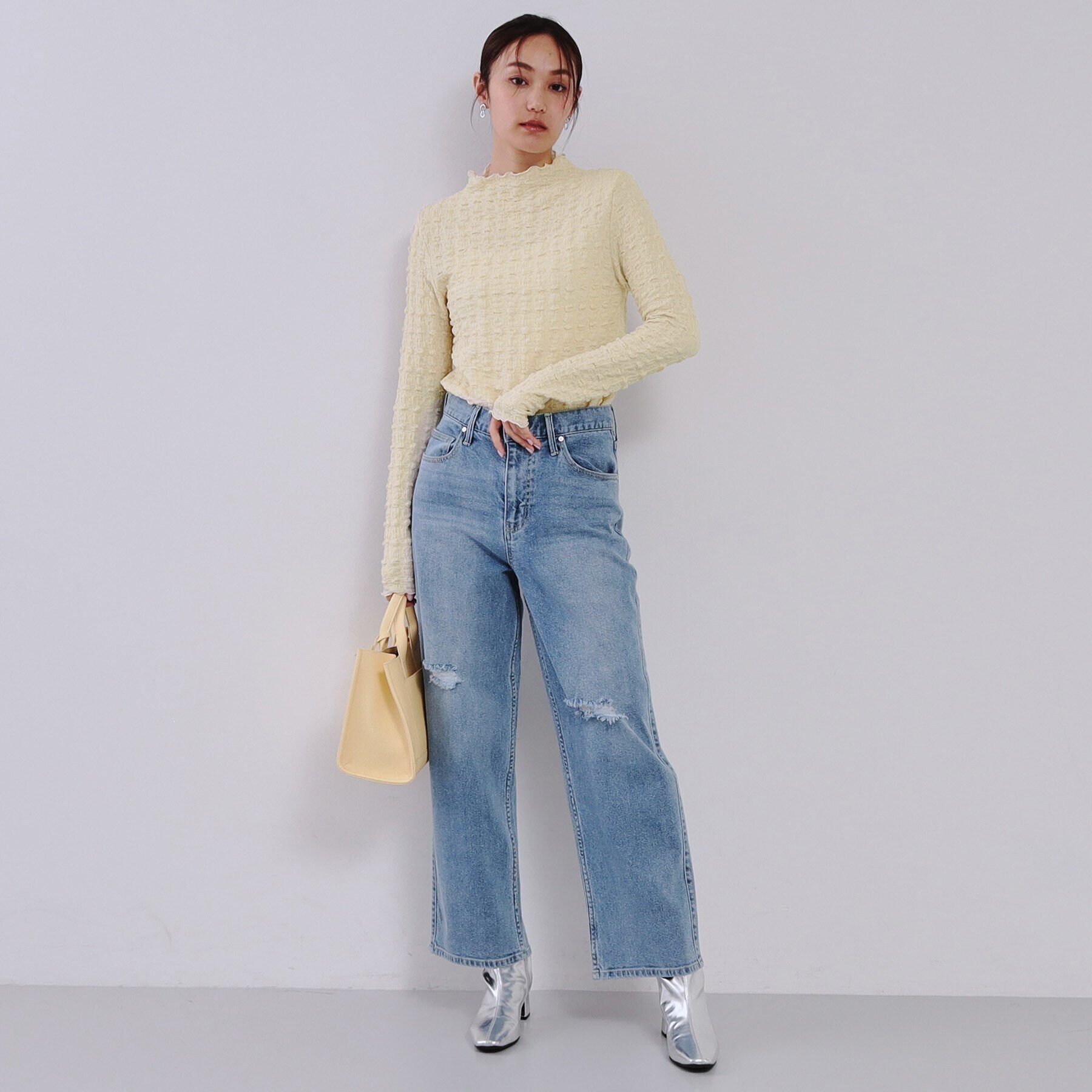 OPAQUE.CLIP「ぽこぽこハイネックカットソー【洗濯機洗い可】」|Tシャツ・カットソー|